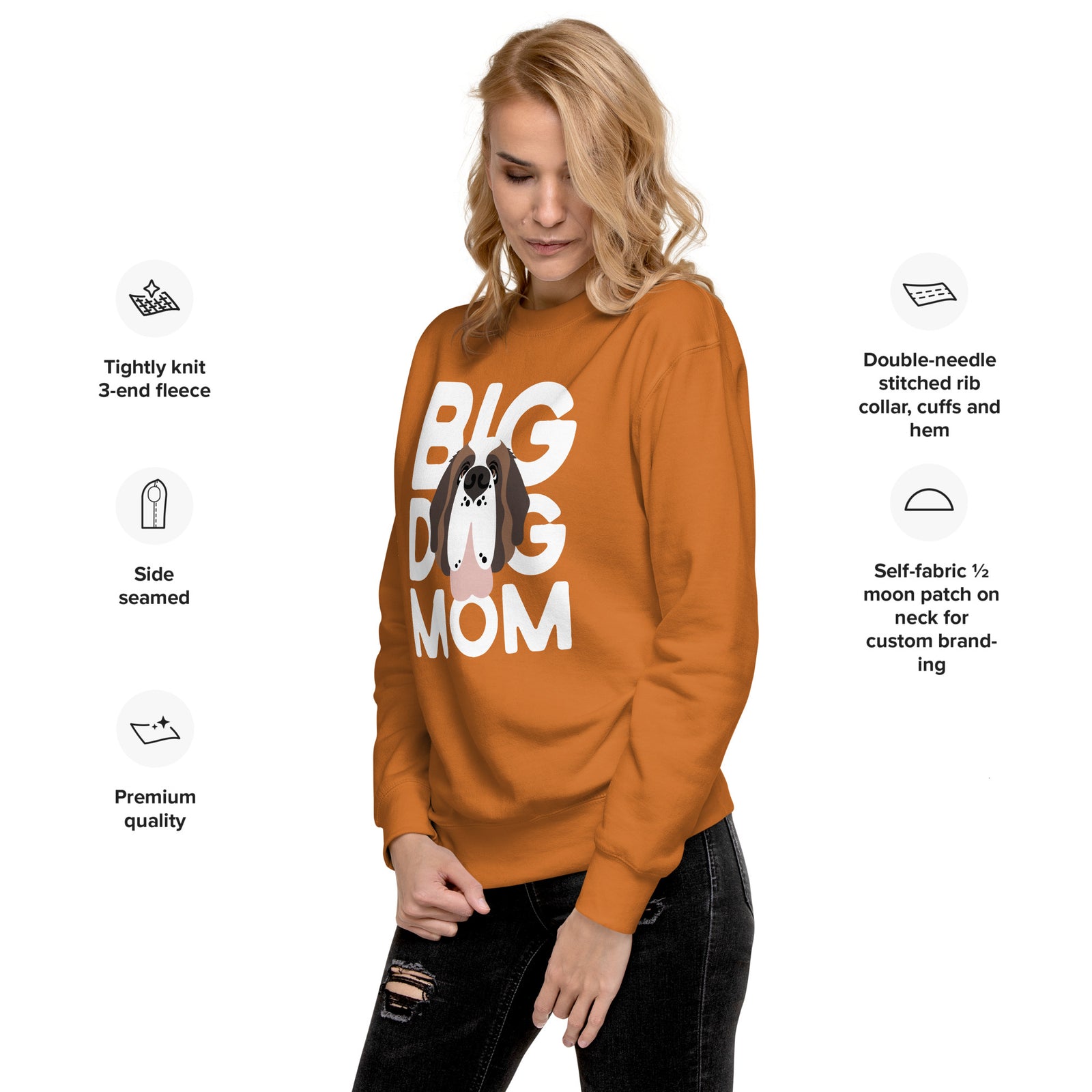Big Dog Mom Saint Bernard Sweatshirt | Cozy Fleece Crewneck