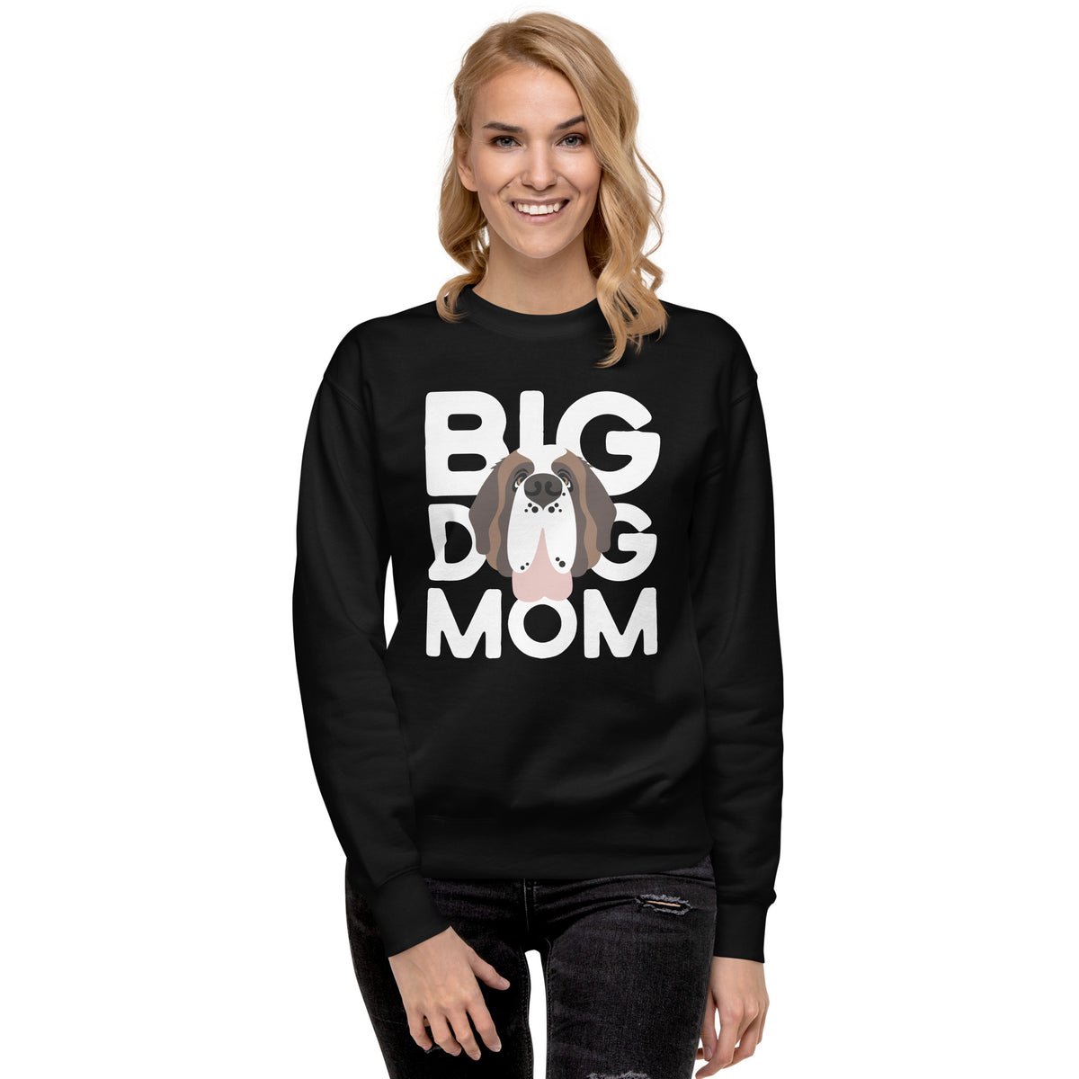 Big Dog Mom Saint Bernard Sweatshirt | Cozy Fleece Crewneck