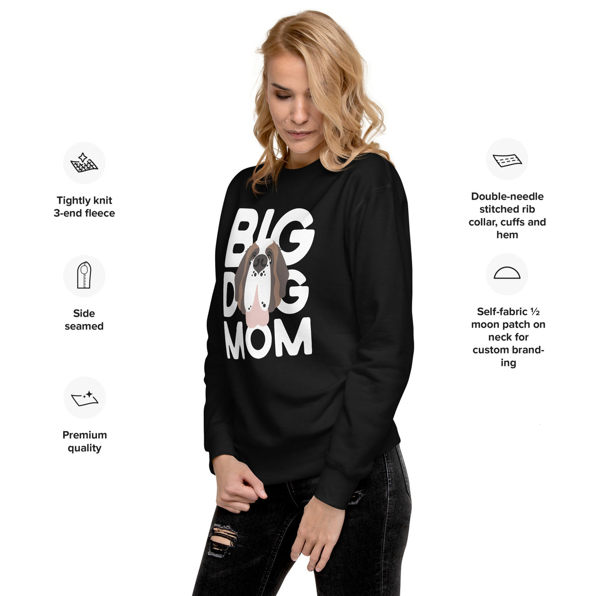 Big Dog Mom Saint Bernard Sweatshirt | Cozy Fleece Crewneck