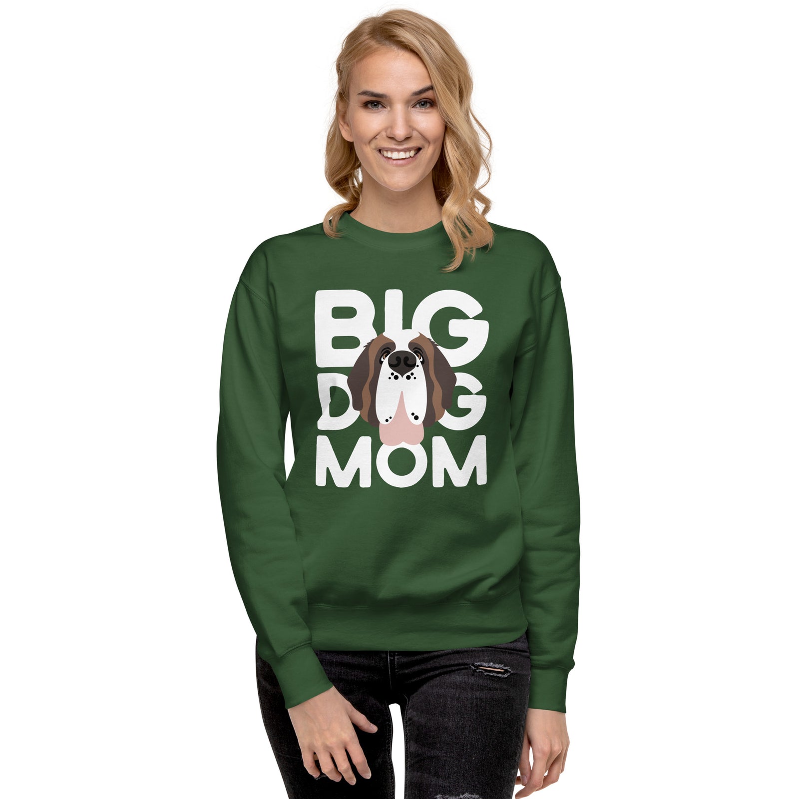 Big Dog Mom Saint Bernard Sweatshirt | Cozy Fleece Crewneck