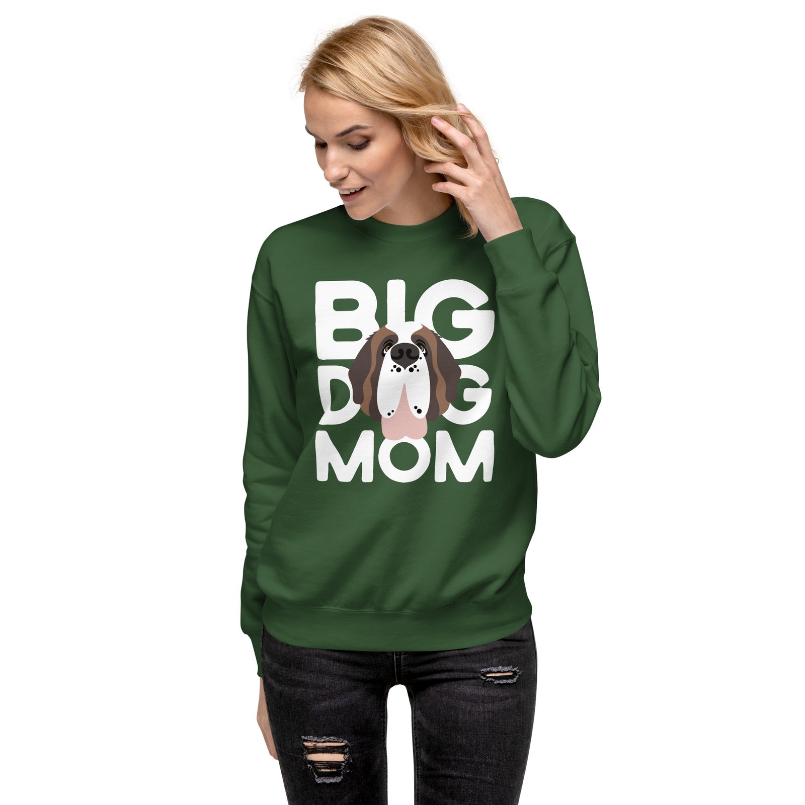 Big Dog Mom Saint Bernard Sweatshirt | Cozy Fleece Crewneck