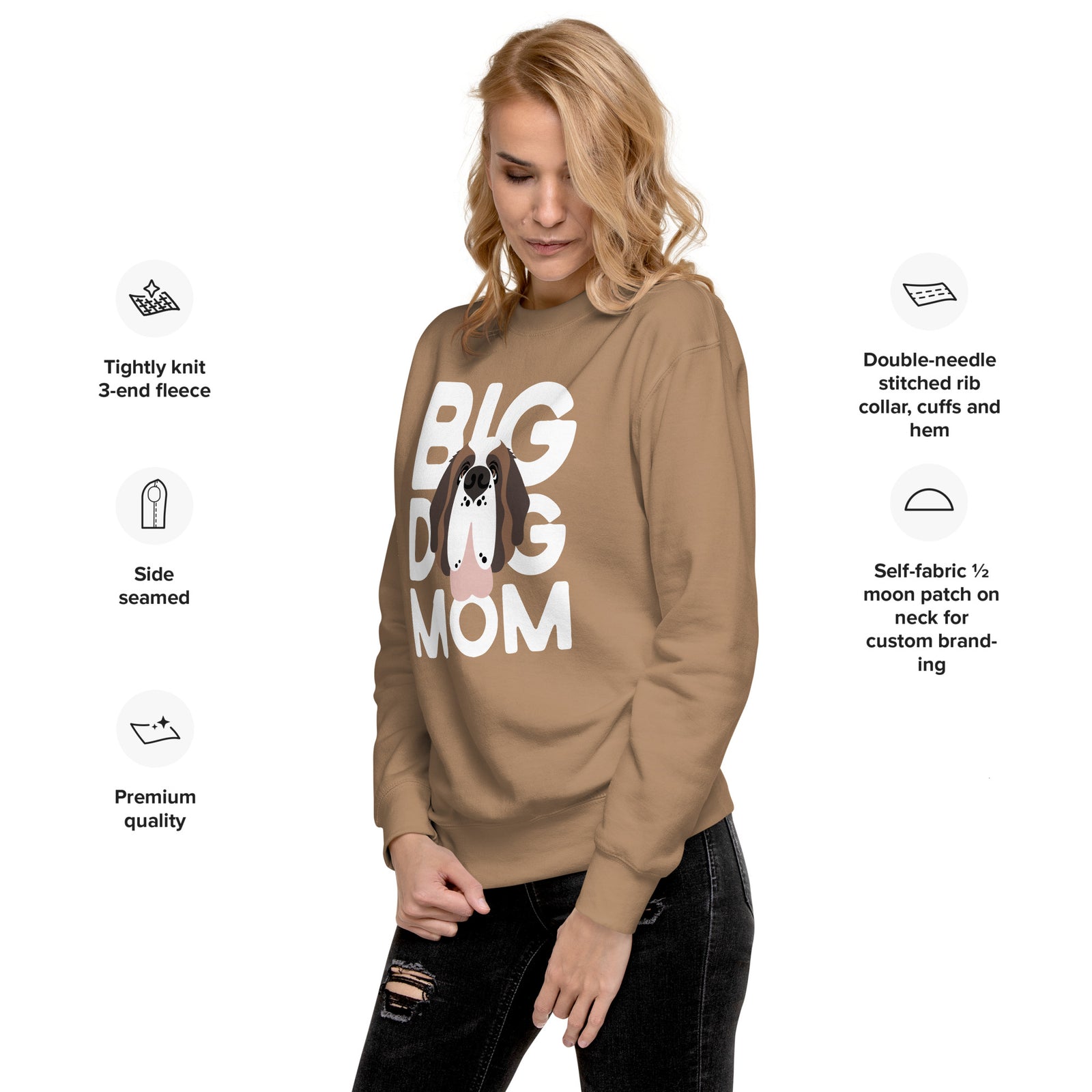 Big Dog Mom Saint Bernard Sweatshirt | Cozy Fleece Crewneck