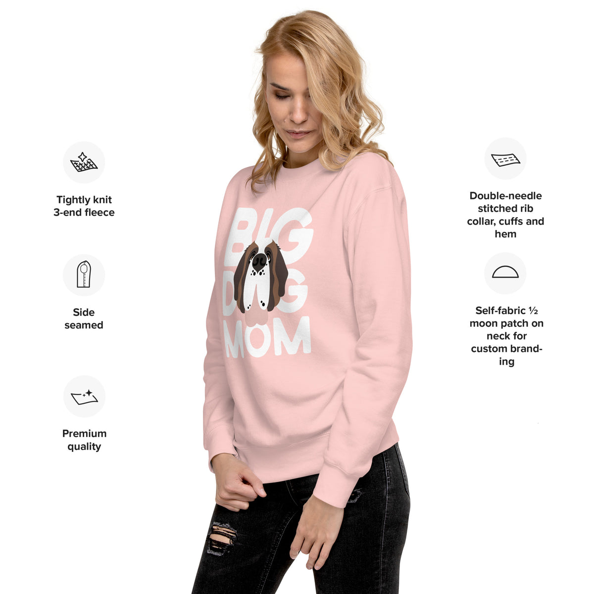 Big Dog Mom Saint Bernard Sweatshirt | Cozy Fleece Crewneck