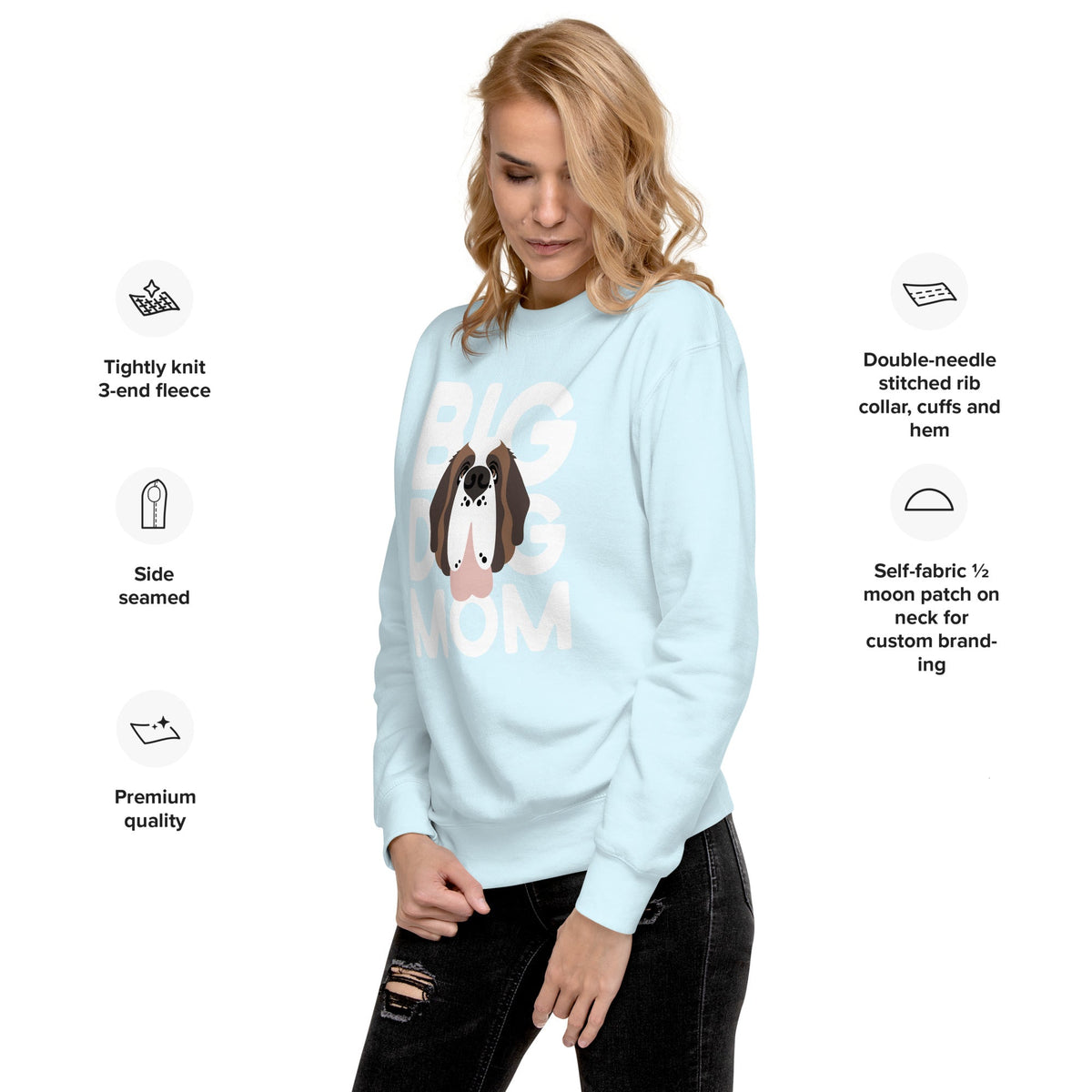 Big Dog Mom Saint Bernard Sweatshirt | Cozy Fleece Crewneck - Lucy + Norman