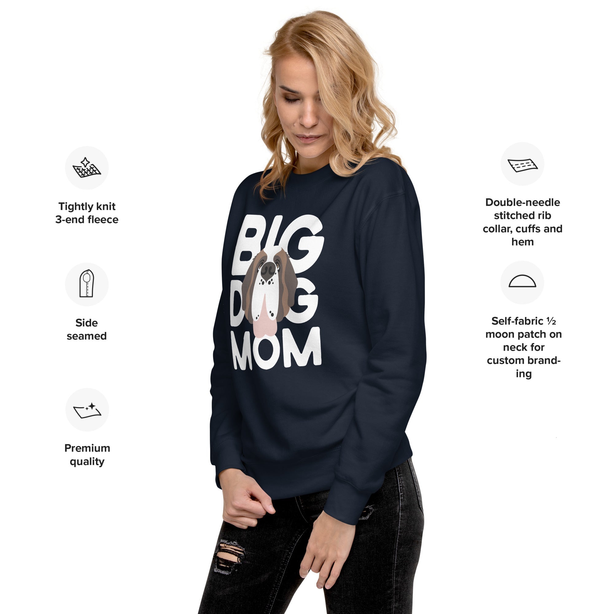 Big Dog Mom Saint Bernard Sweatshirt | Cozy Fleece Crewneck - Lucy + Norman