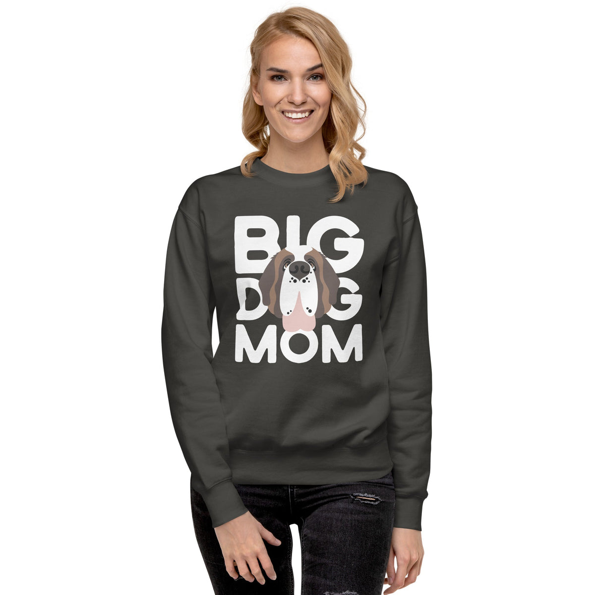 Big Dog Mom Saint Bernard Sweatshirt | Cozy Fleece Crewneck - Lucy + Norman
