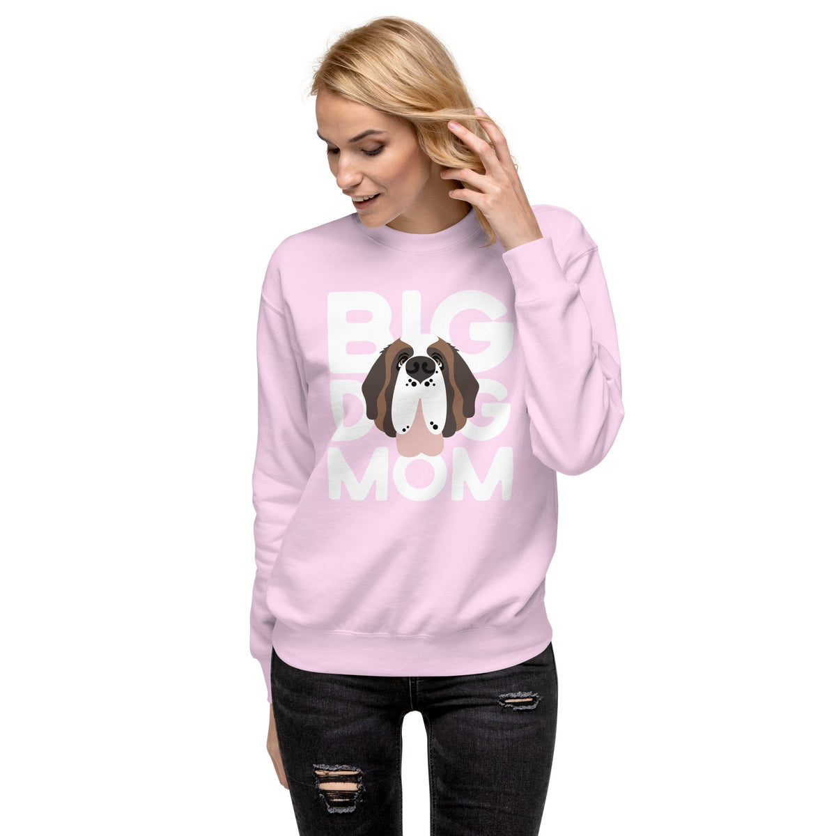 Big Dog Mom Saint Bernard Sweatshirt | Cozy Fleece Crewneck - Lucy + Norman
