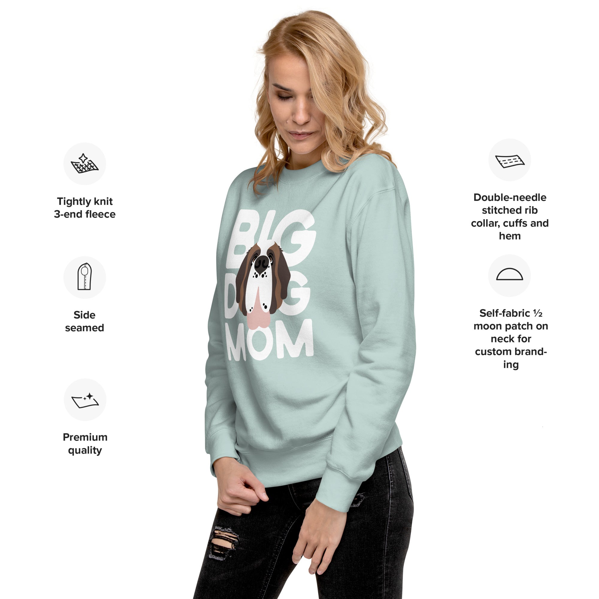 Big Dog Mom Saint Bernard Sweatshirt | Cozy Fleece Crewneck - Lucy + Norman