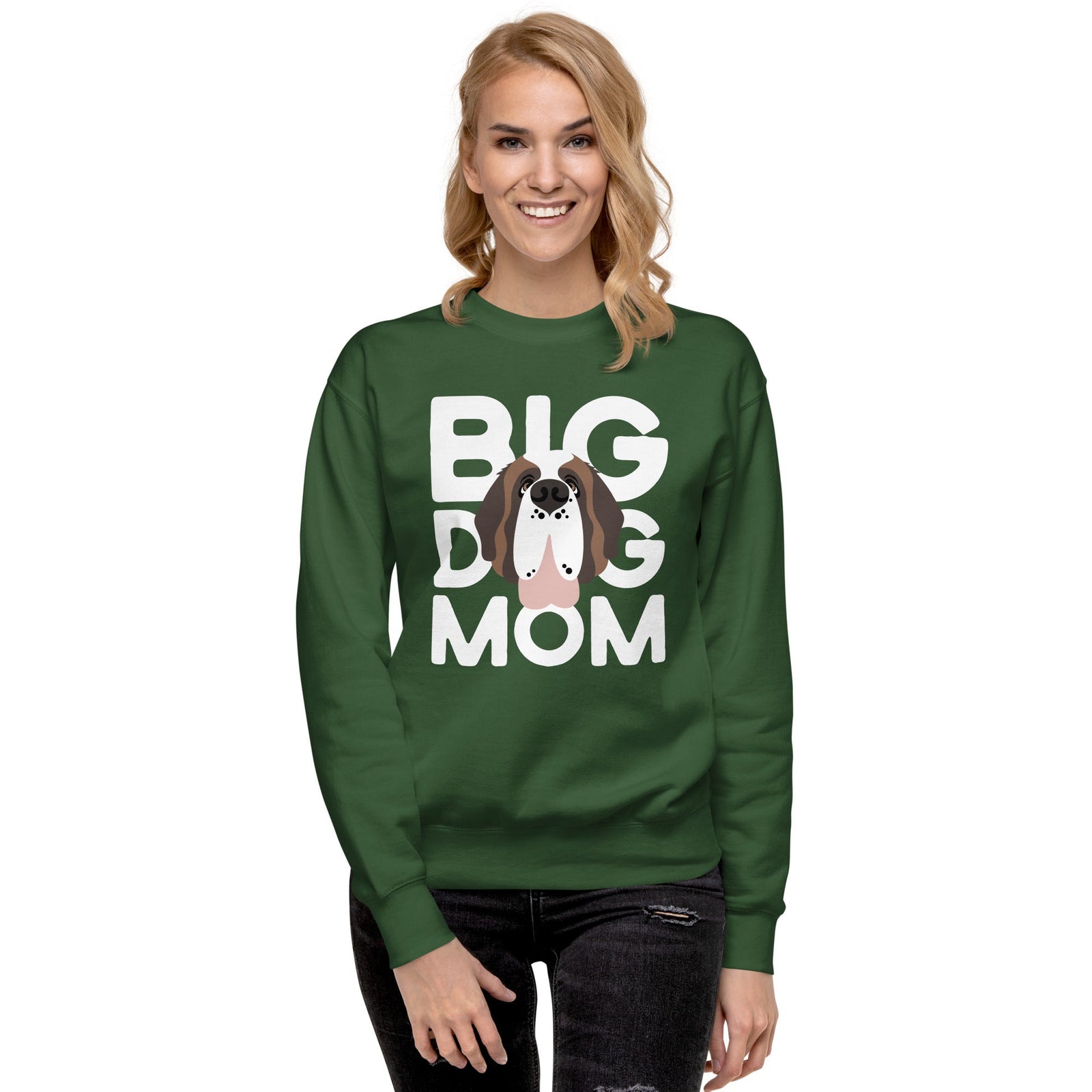 Big Dog Mom Saint Bernard Sweatshirt | Cozy Fleece Crewneck - Lucy + Norman