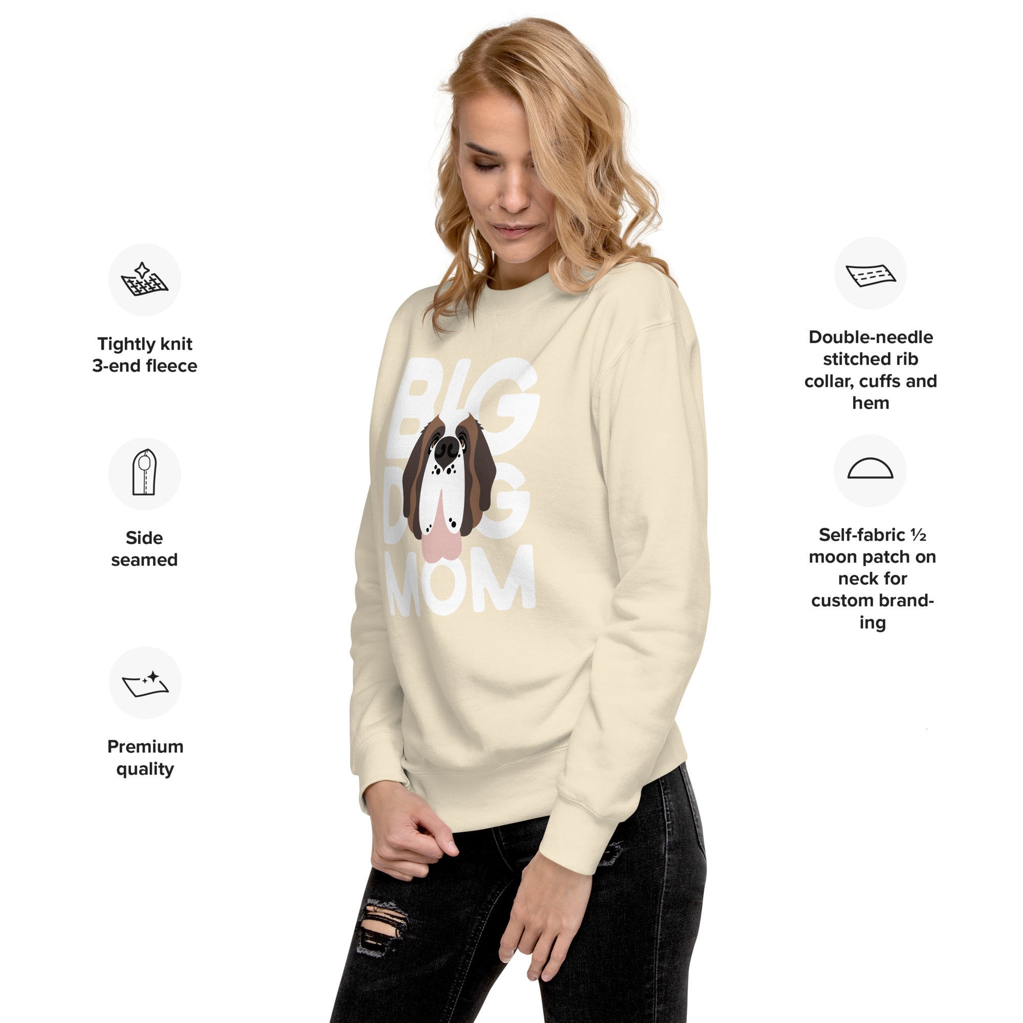 Big Dog Mom Saint Bernard Sweatshirt | Cozy Fleece Crewneck - Lucy + Norman