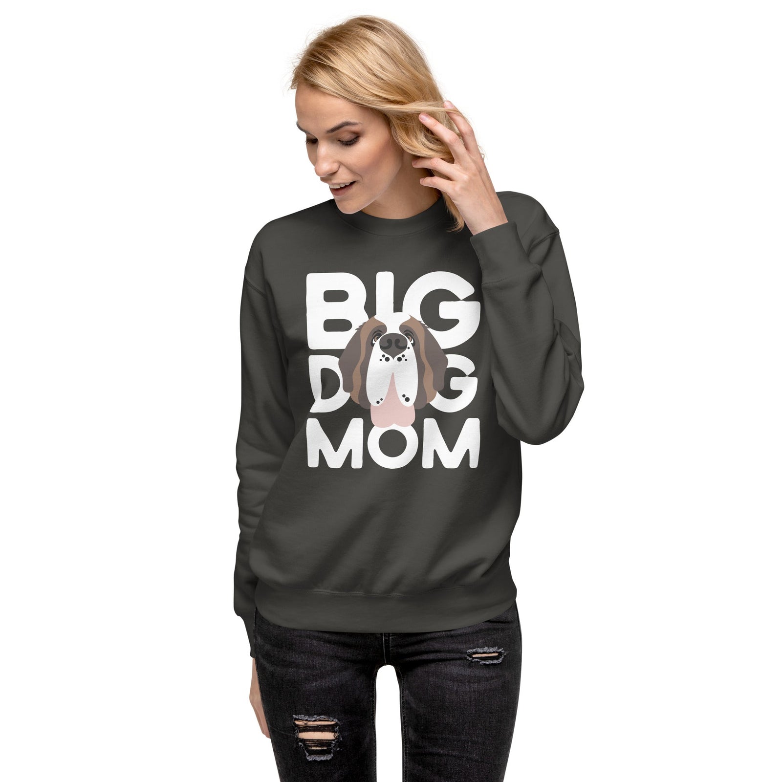 Big Dog Mom Saint Bernard Sweatshirt | Cozy Fleece Crewneck - Lucy + Norman
