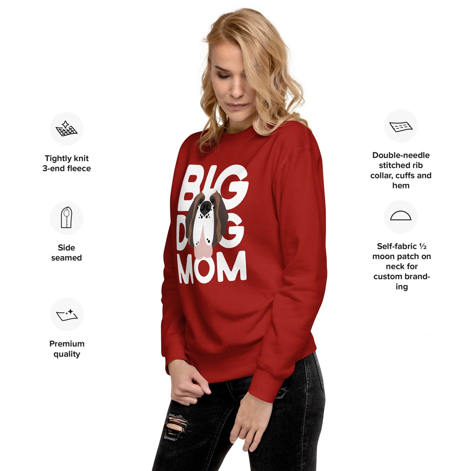 Big Dog Mom Saint Bernard Sweatshirt | Cozy Fleece Crewneck - Lucy + Norman