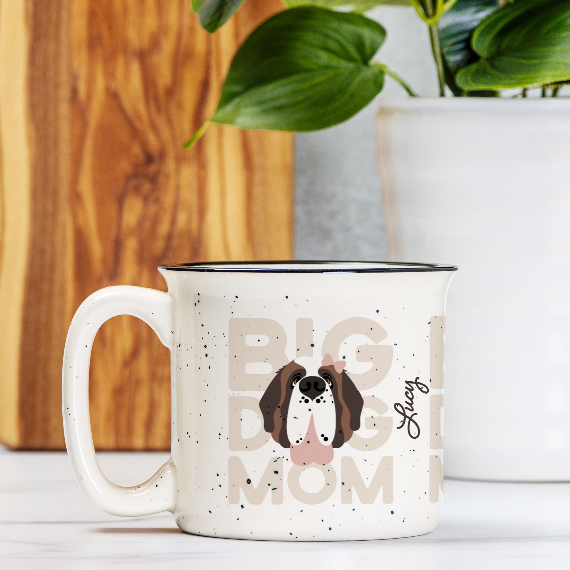 Big Dog Mom with Dog Names Ceramic Camp Mug - Lucy + Norman