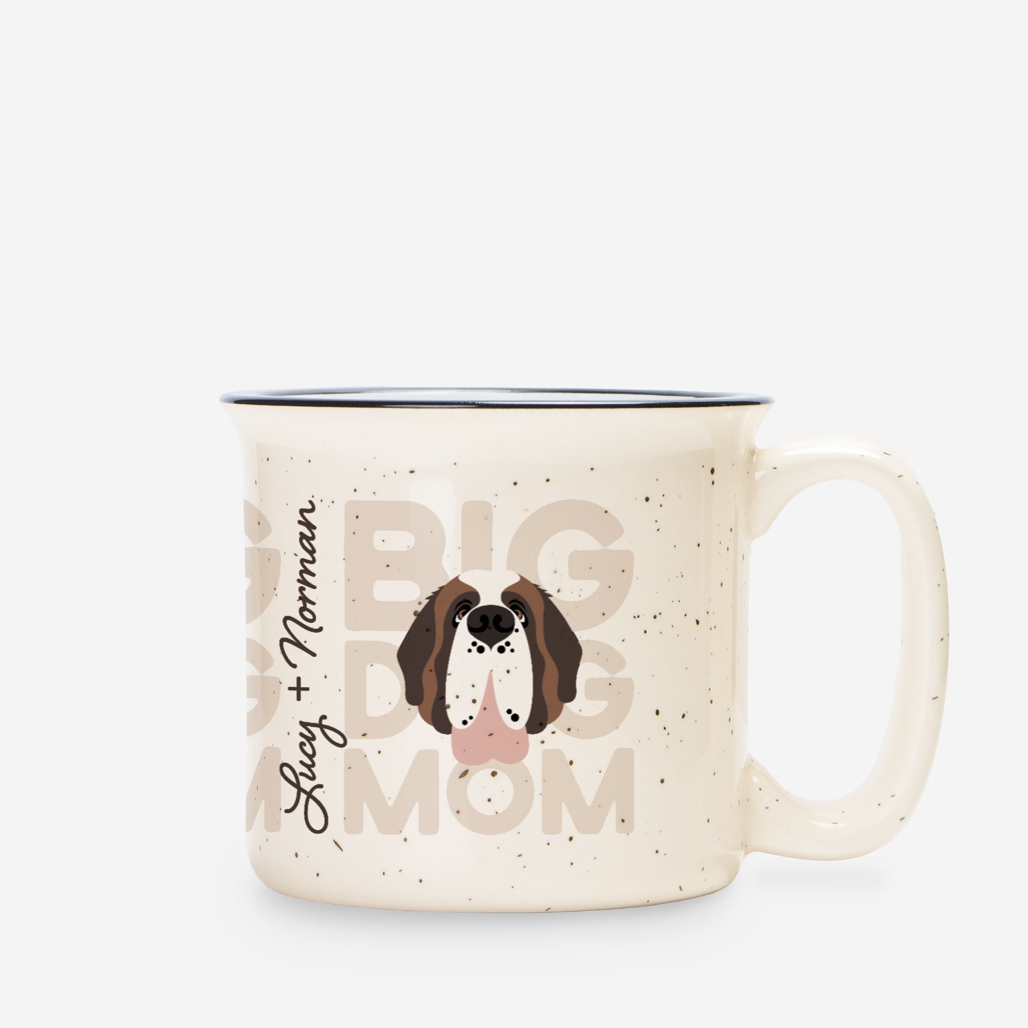 Big Dog Mom with Dog Names Ceramic Camp Mug - Lucy + Norman