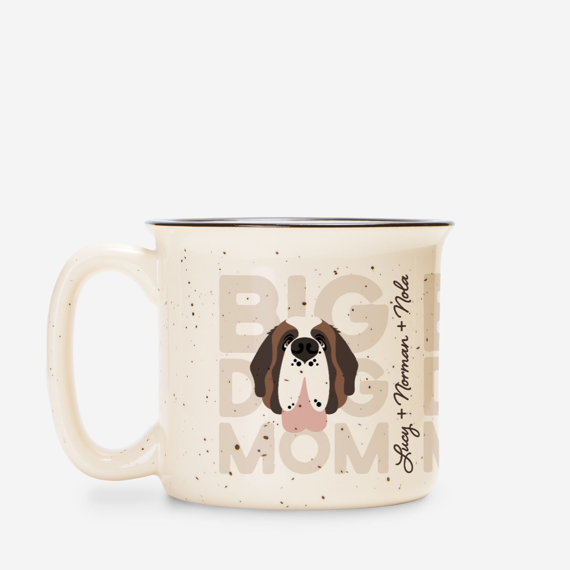 Big Dog Mom with Dog Names Ceramic Camp Mug - Lucy + Norman