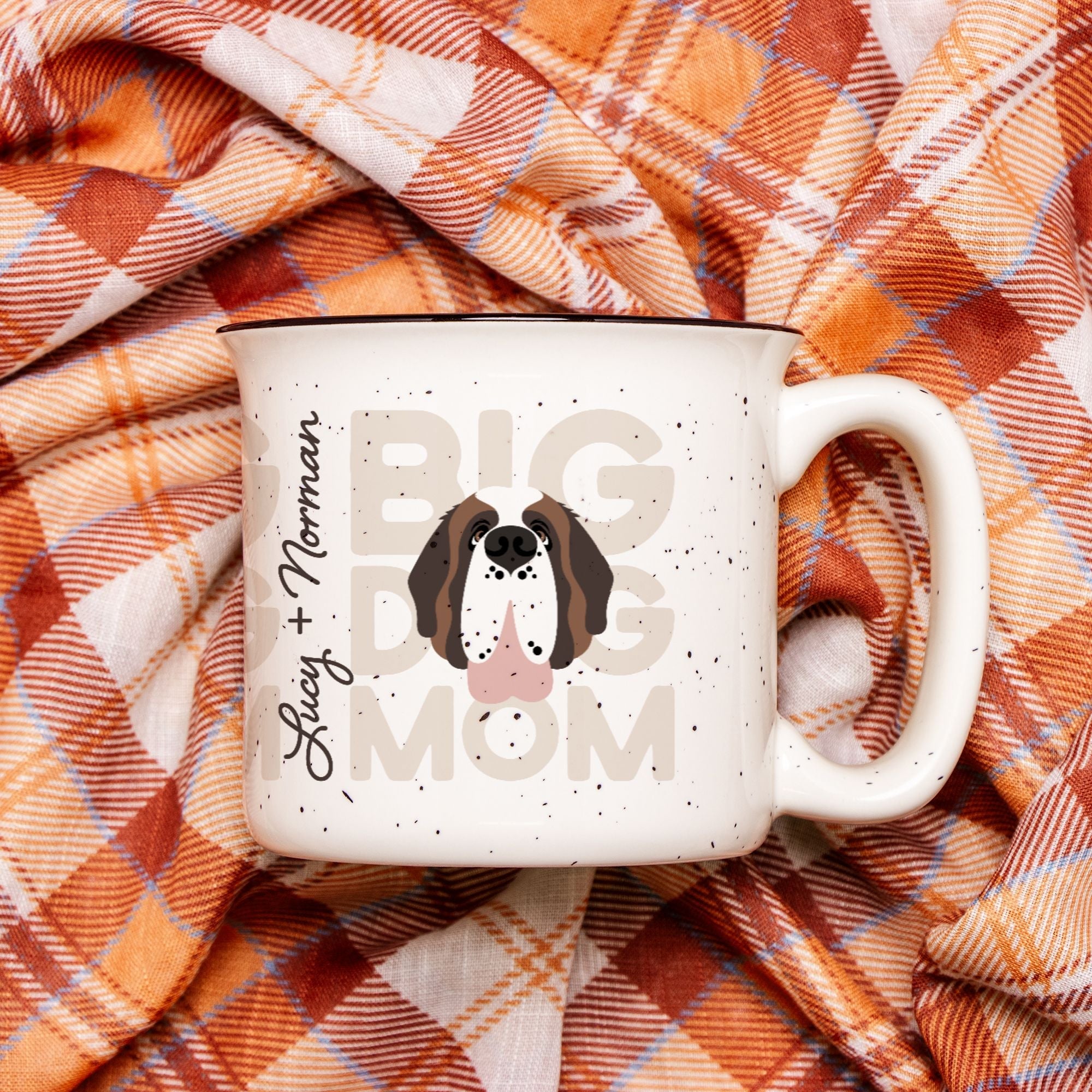 Big Dog Mom with Dog Names Ceramic Camp Mug - Lucy + Norman