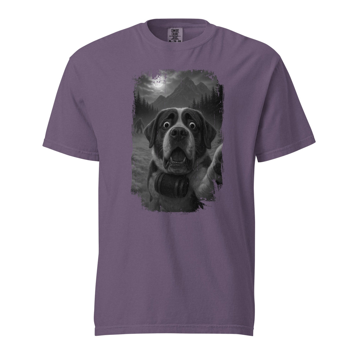 Bigfoot Scaredy Saint Bernard Selfie T-Shirt - Lucy + Norman