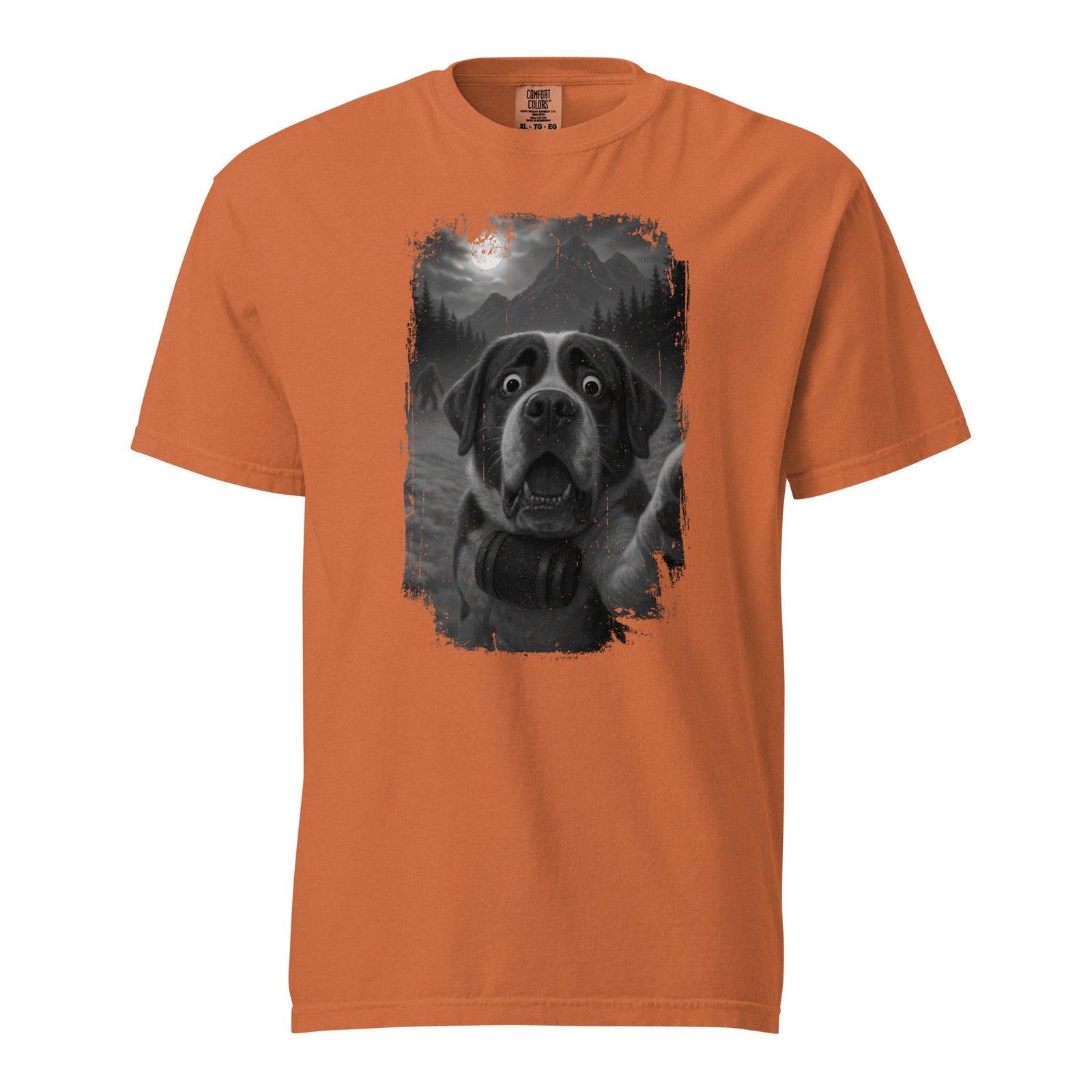 Bigfoot Scaredy Saint Bernard Selfie T-Shirt - Lucy + Norman
