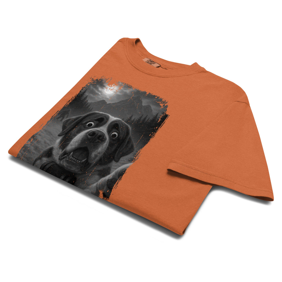 Bigfoot Scaredy Saint Bernard Selfie T-Shirt - Lucy + Norman