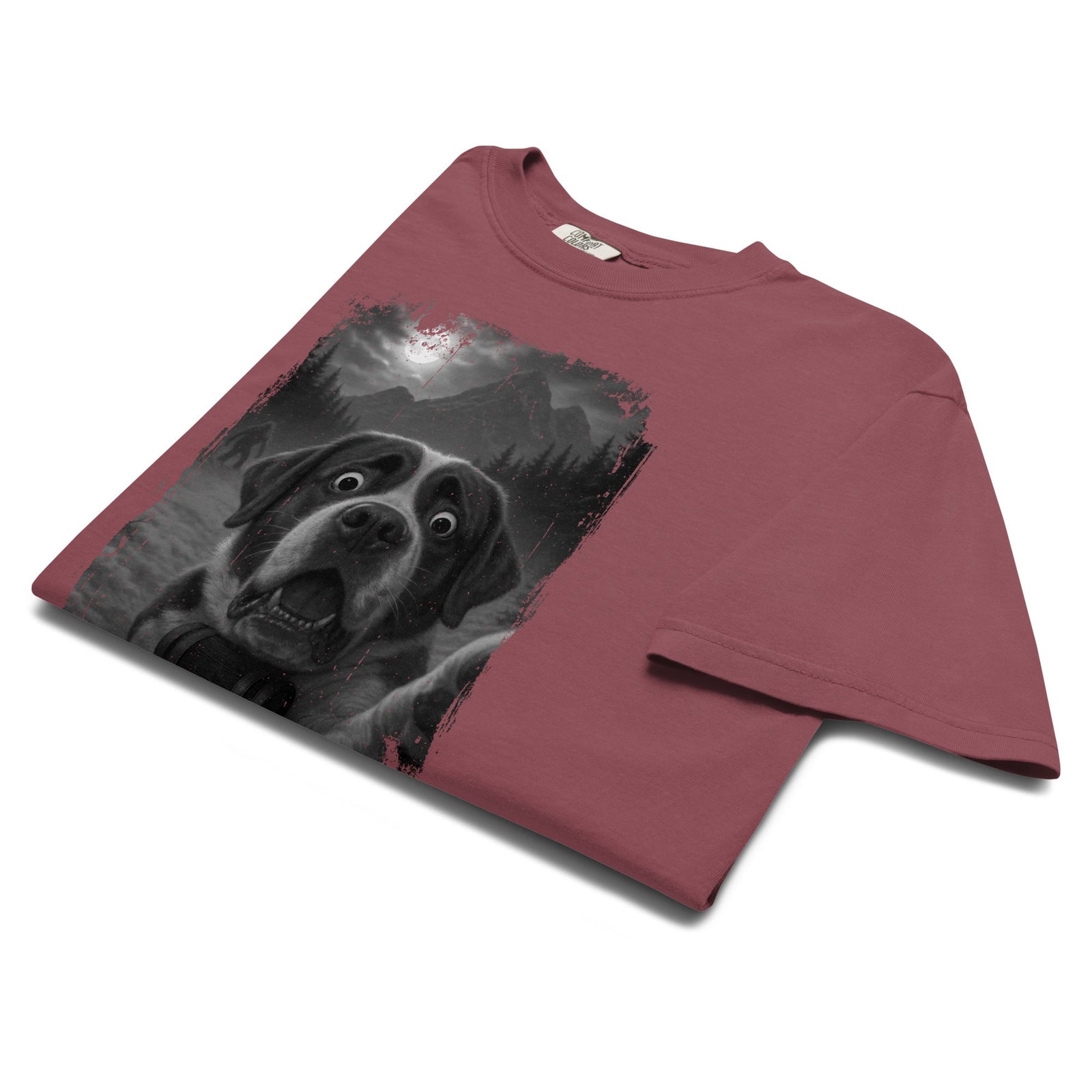 Bigfoot Scaredy Saint Bernard Selfie T-Shirt - Lucy + Norman