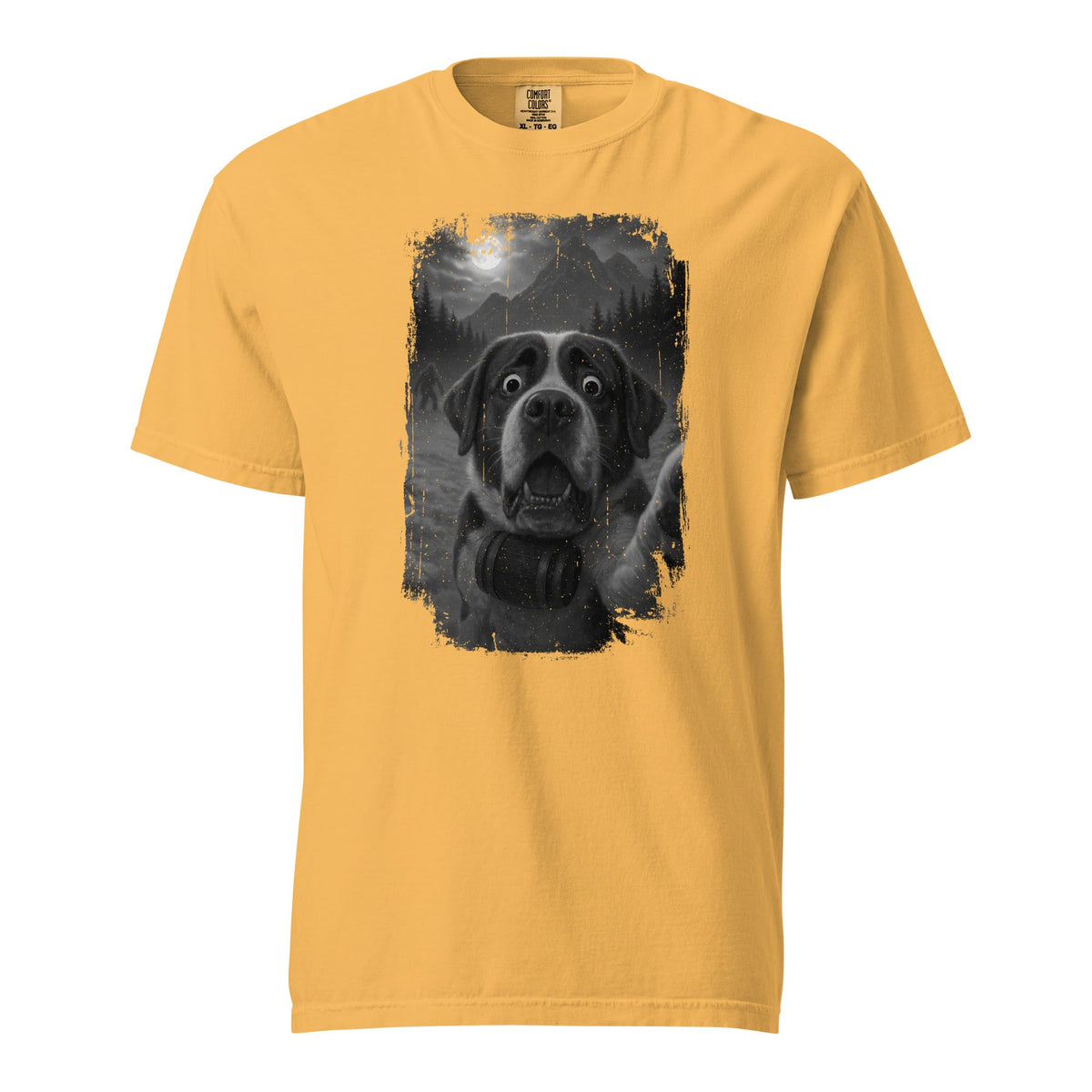 Bigfoot Scaredy Saint Bernard Selfie T-Shirt - Lucy + Norman