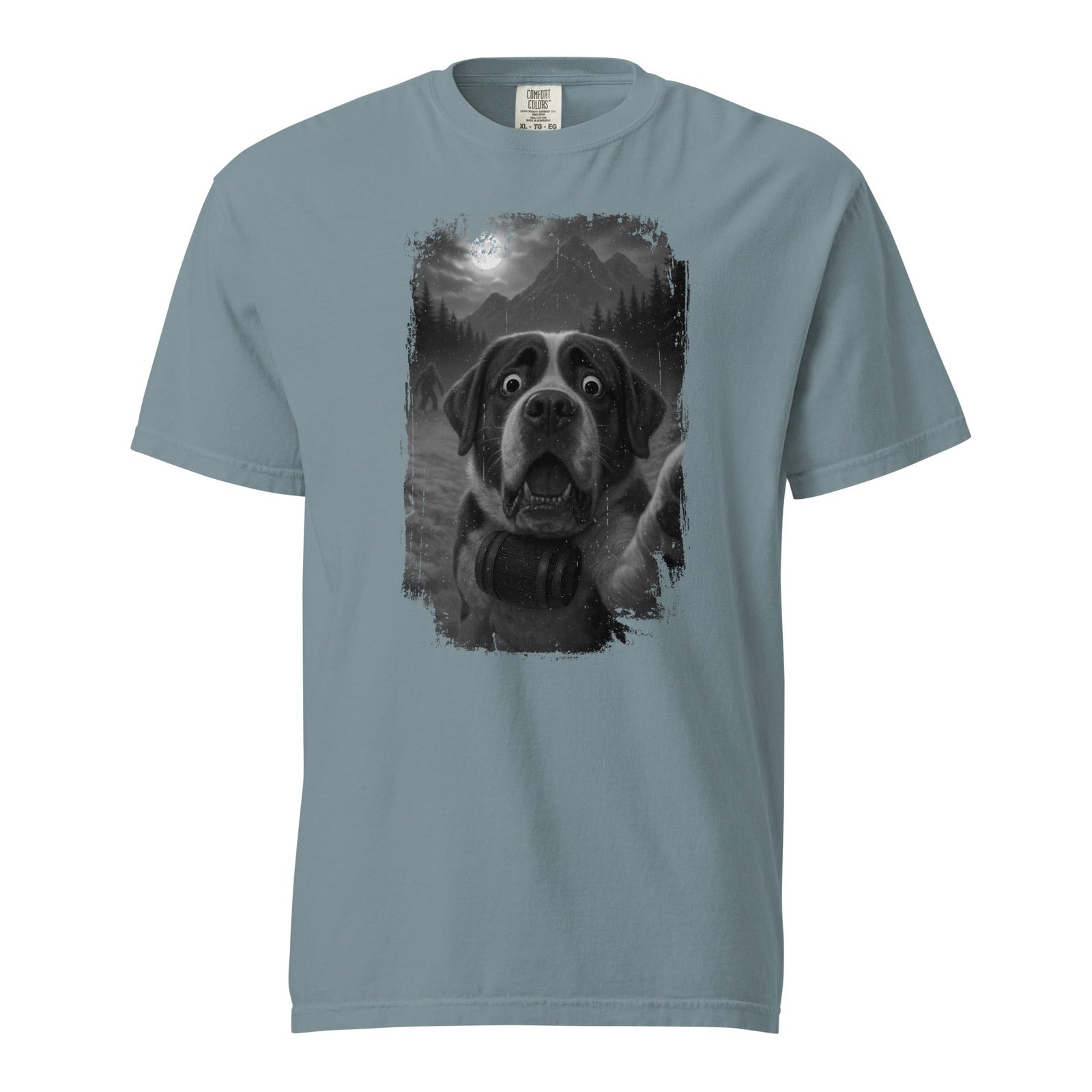 Bigfoot Scaredy Saint Bernard Selfie T-Shirt - Lucy + Norman