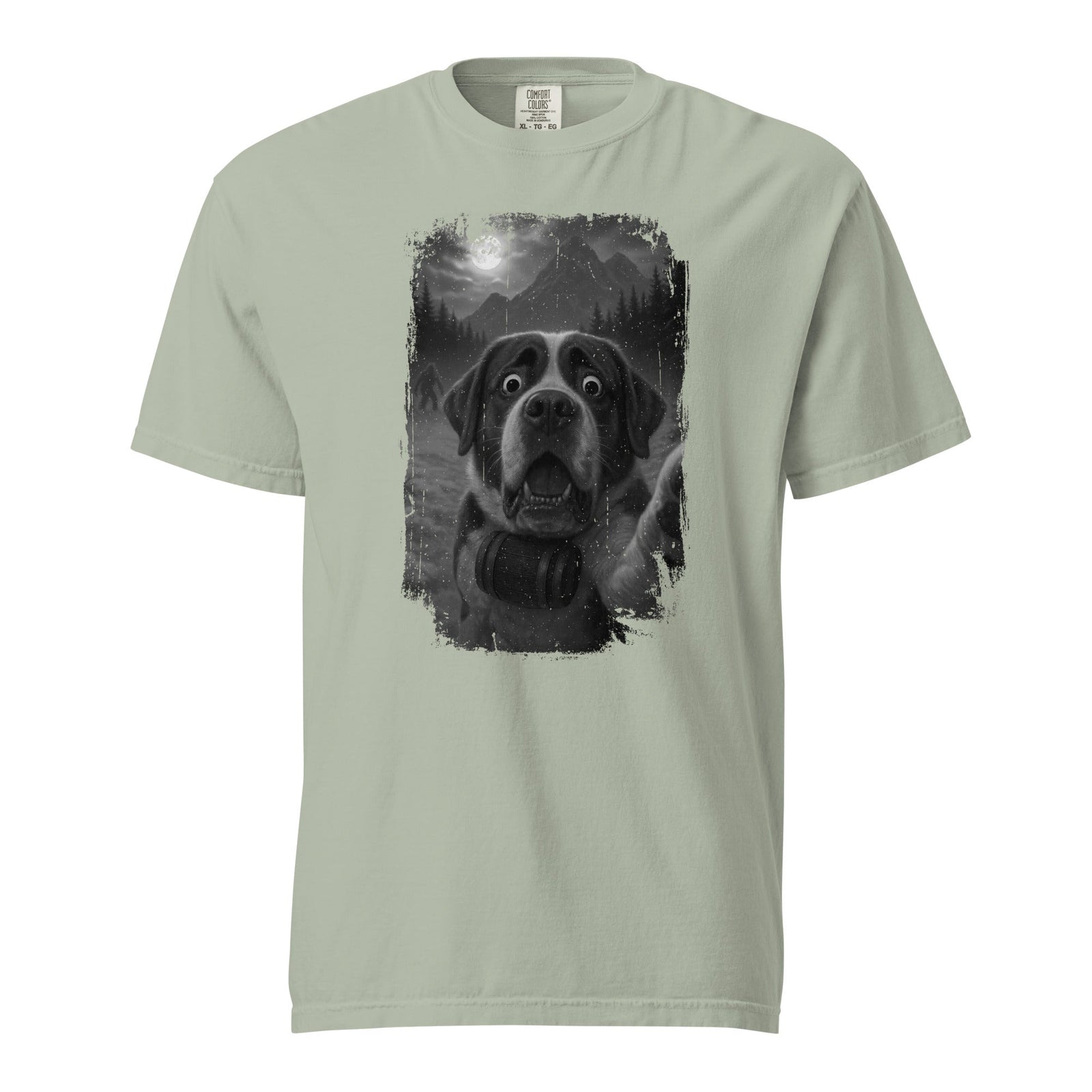 Bigfoot Scaredy Saint Bernard Selfie T-Shirt - Lucy + Norman