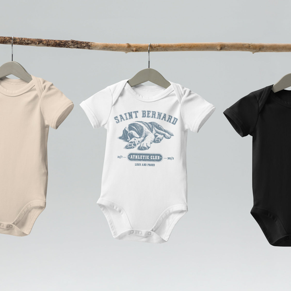 Blue Saint Bernard Athletic Club Organic Baby Bodysuit - Lucy + Norman