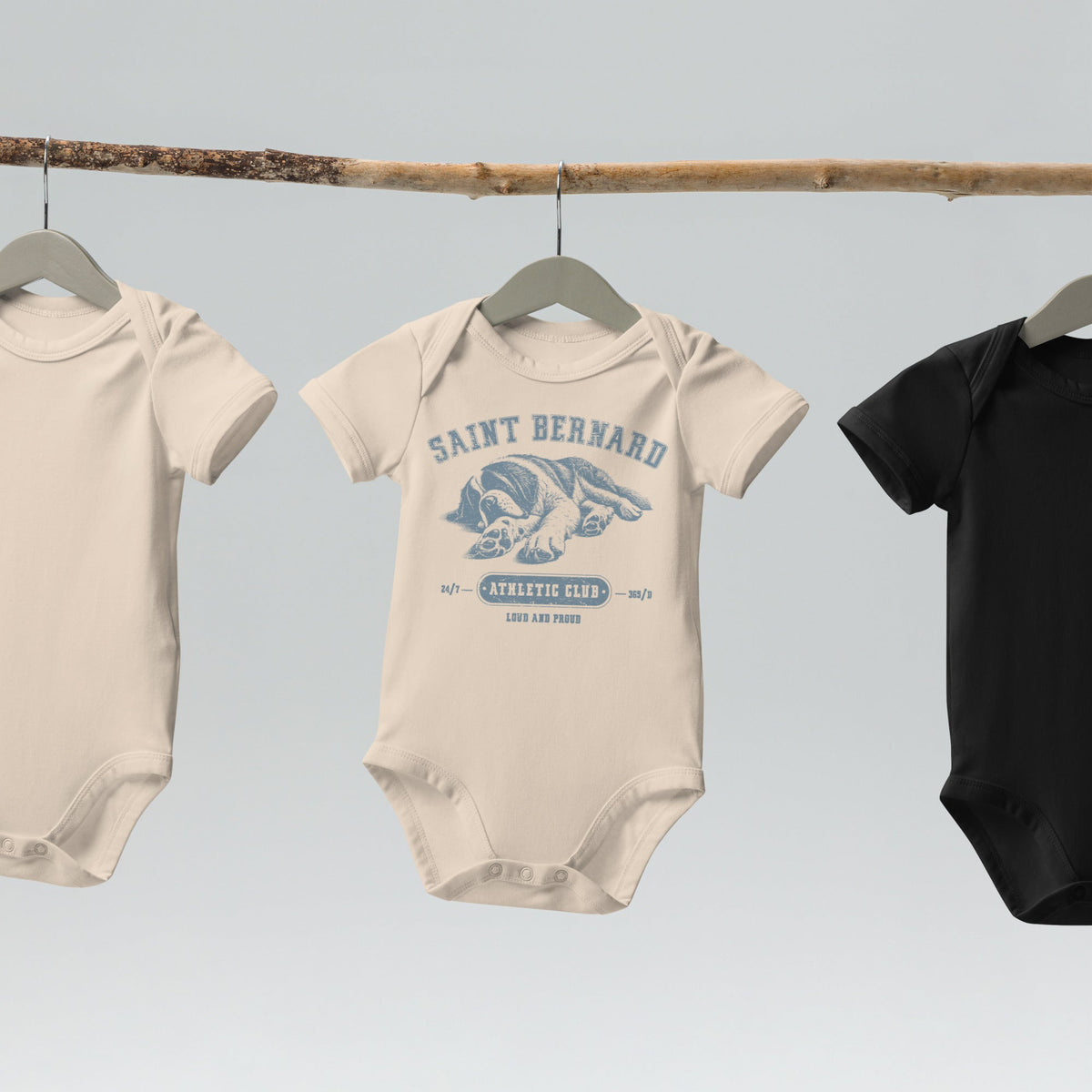 Blue Saint Bernard Athletic Club Organic Baby Bodysuit - Lucy + Norman
