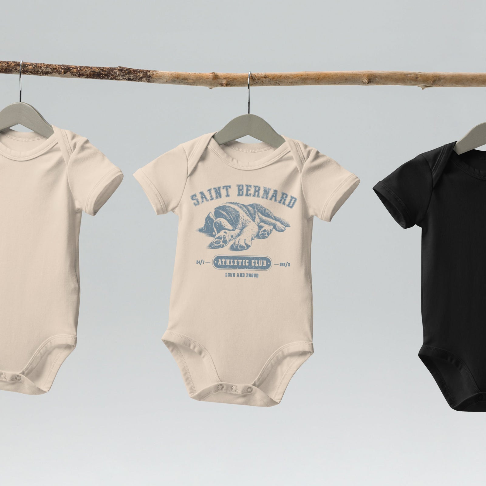 Blue Saint Bernard Athletic Club Organic Baby Bodysuit - Lucy + Norman