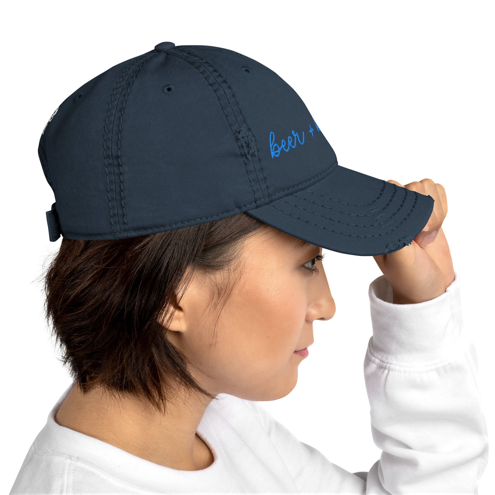 Choose Your Phrase Saint Bernard Embroidered Distressed Hat - Lucy + Norman