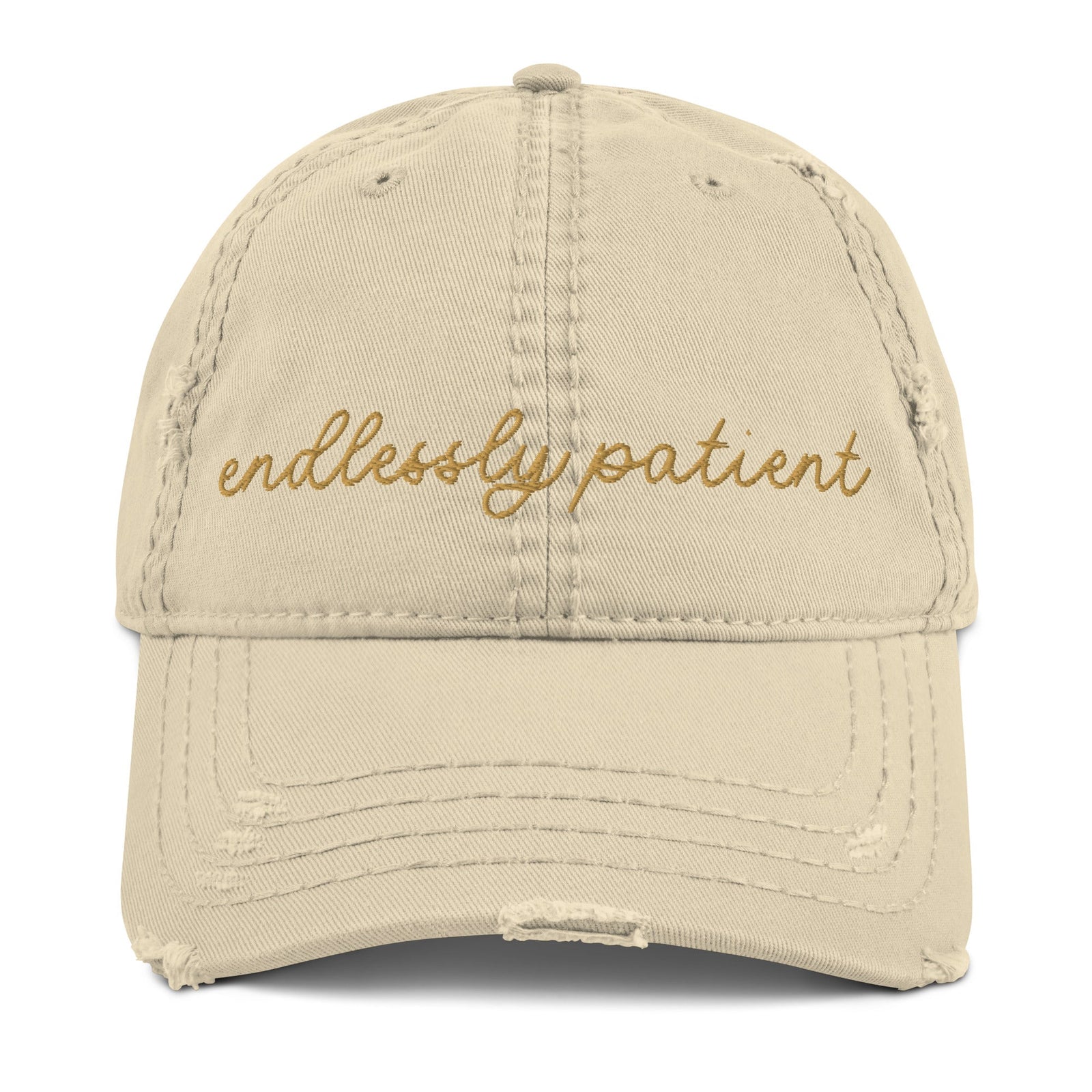 Choose Your Phrase Saint Bernard Embroidered Distressed Hat - Lucy + Norman