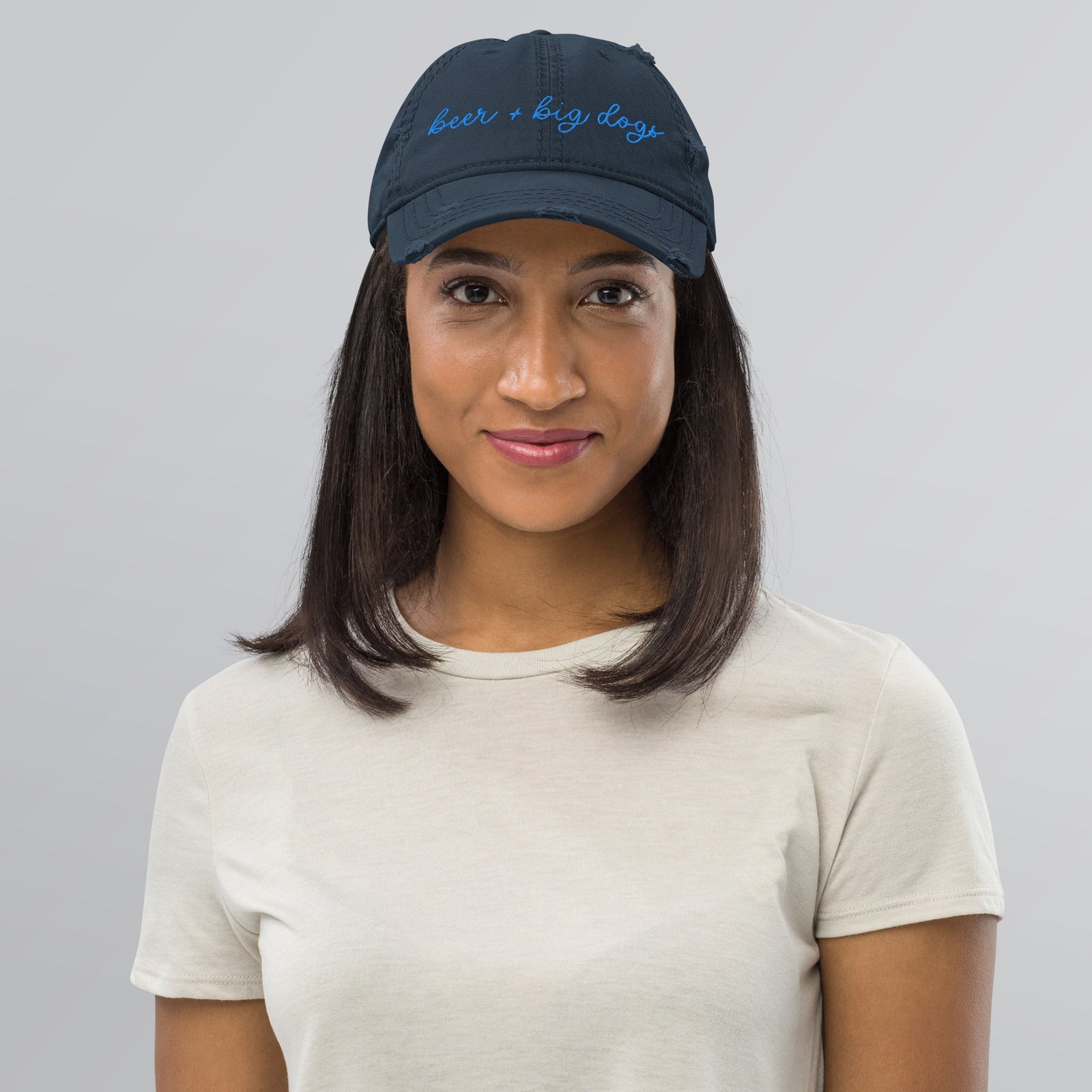 Choose Your Phrase Saint Bernard Embroidered Distressed Hat - Lucy + Norman