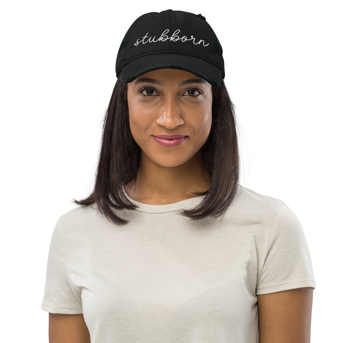 Choose Your Phrase Saint Bernard Embroidered Distressed Hat - Lucy + Norman