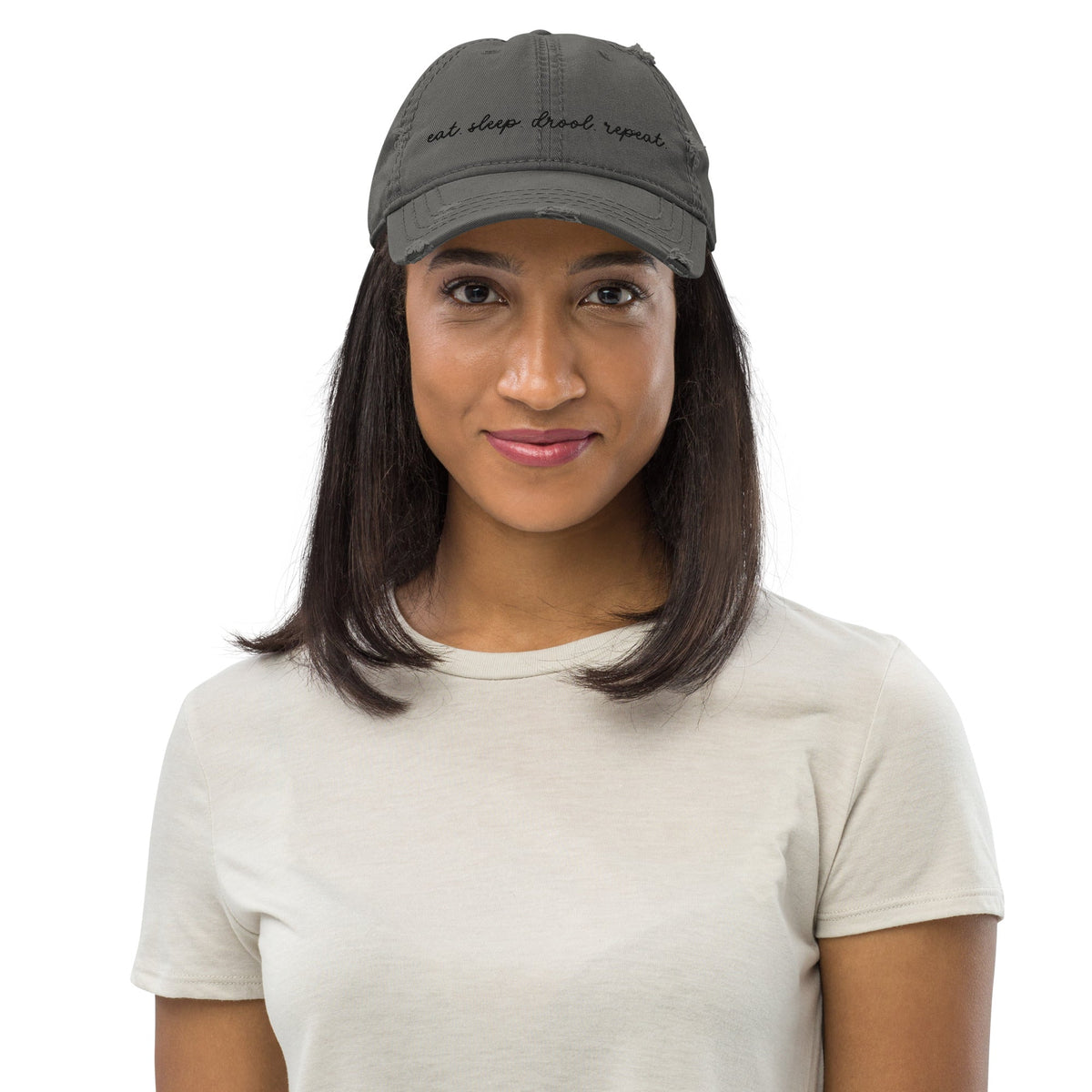 Choose Your Phrase Saint Bernard Embroidered Distressed Hat - Lucy + Norman