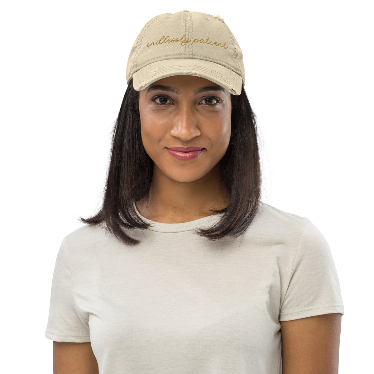 Choose Your Phrase Saint Bernard Embroidered Distressed Hat - Lucy + Norman