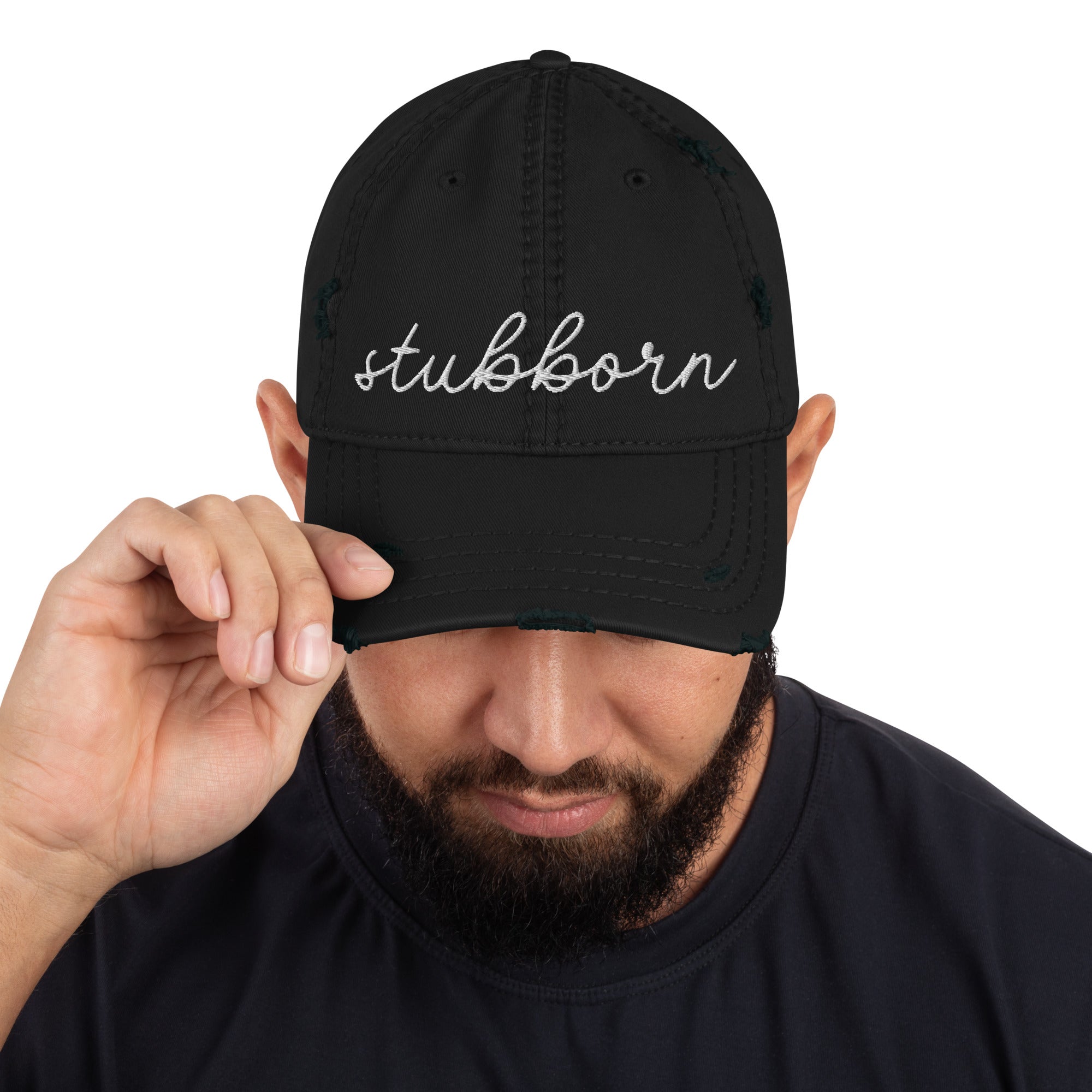 Choose Your Phrase Saint Bernard Embroidered Distressed Hat - Lucy + Norman