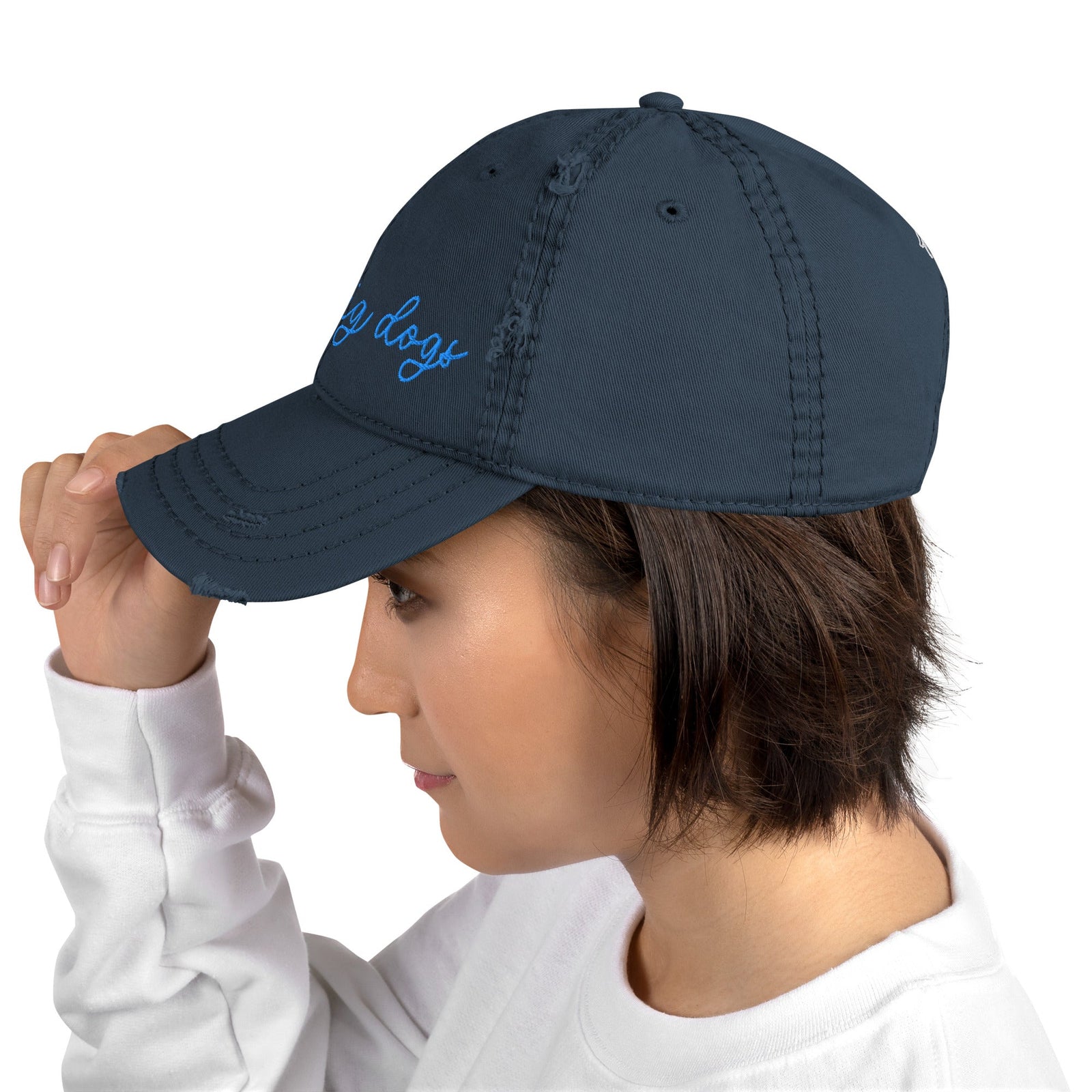 Choose Your Phrase Saint Bernard Embroidered Distressed Hat - Lucy + Norman