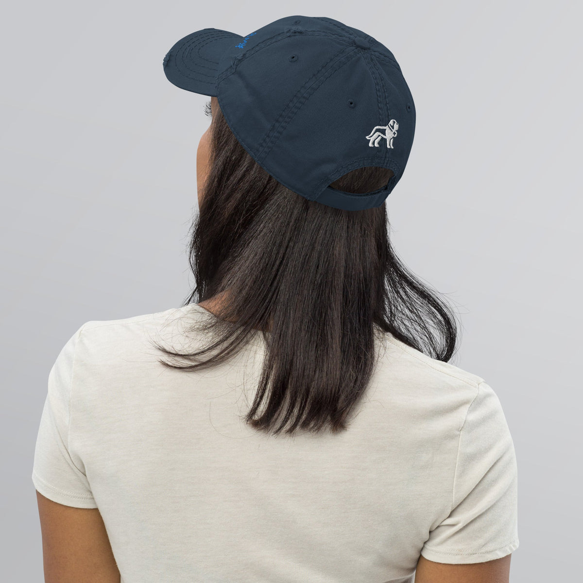 Choose Your Phrase Saint Bernard Embroidered Distressed Hat - Lucy + Norman