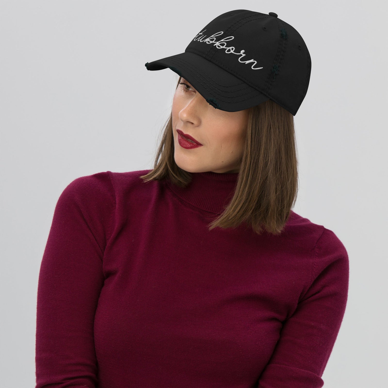 Choose Your Phrase Saint Bernard Embroidered Distressed Hat - Lucy + Norman