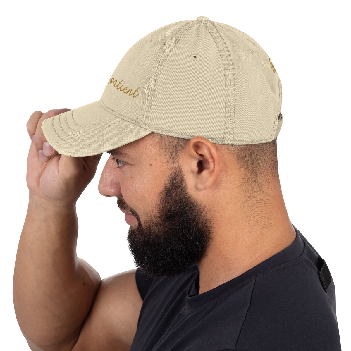 Choose Your Phrase Saint Bernard Embroidered Distressed Hat - Lucy + Norman