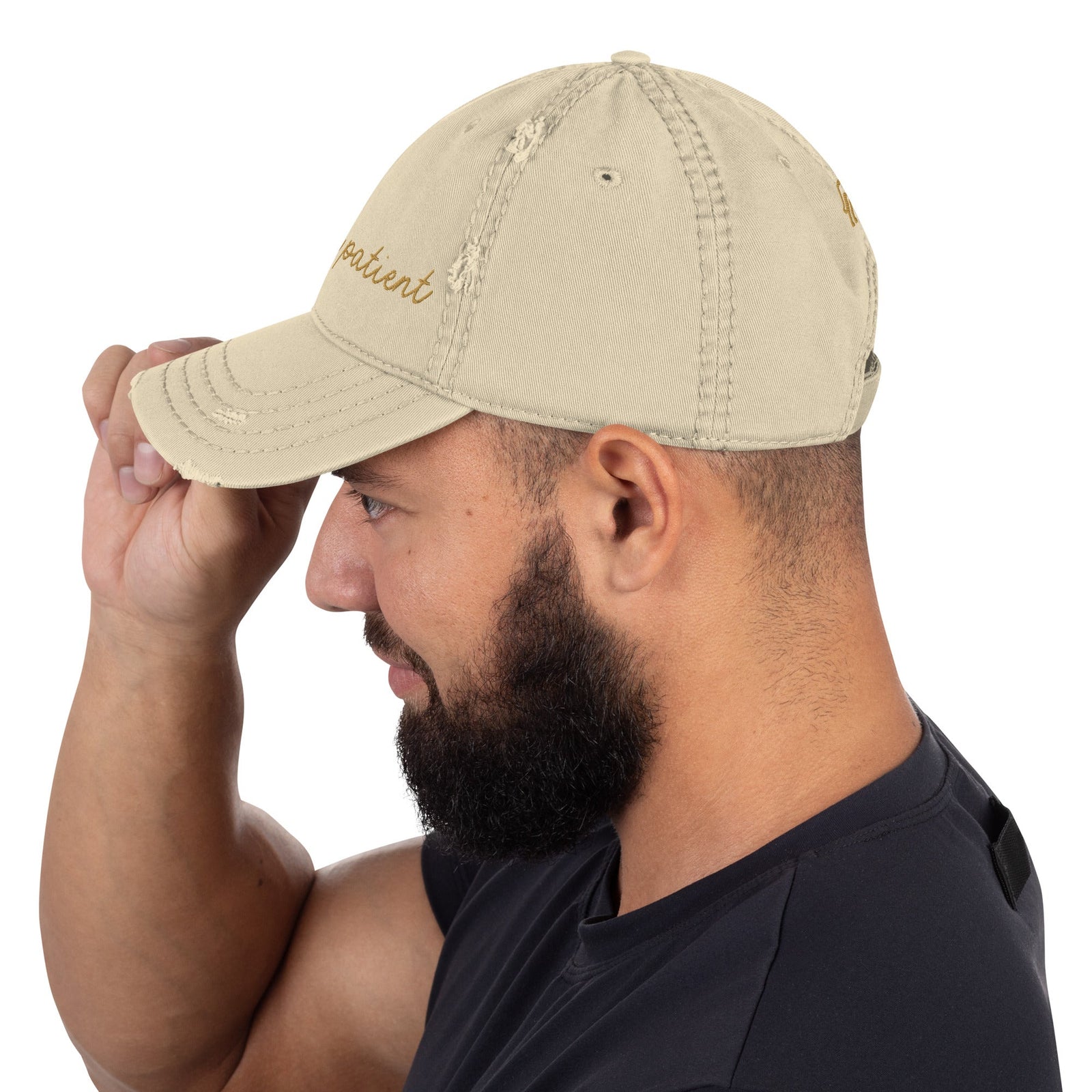 Choose Your Phrase Saint Bernard Embroidered Distressed Hat - Lucy + Norman