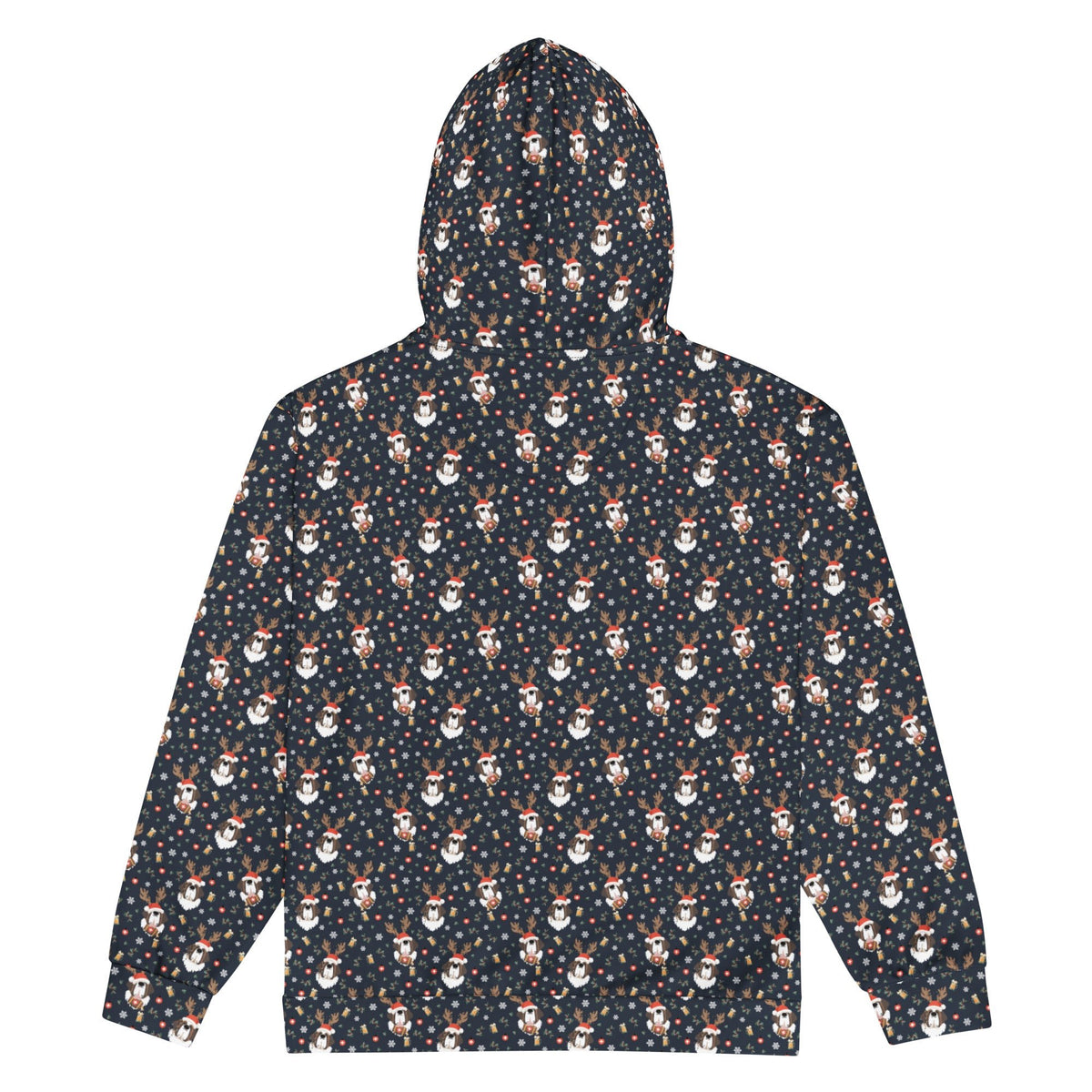 Christmas Reindeer Beer St Bernard Zip Hoodie - Lucy + Norman