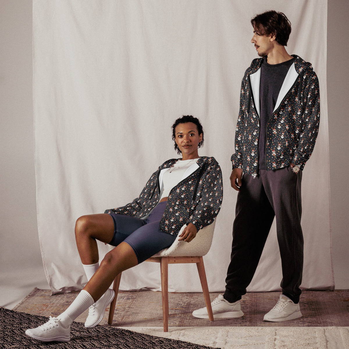 Christmas Reindeer Beer St Bernard Zip Hoodie - Lucy + Norman