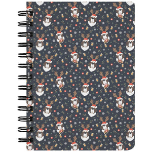 Christmas Reindeer Saint Bernard Beer Spiral Notebook - Lucy + Norman