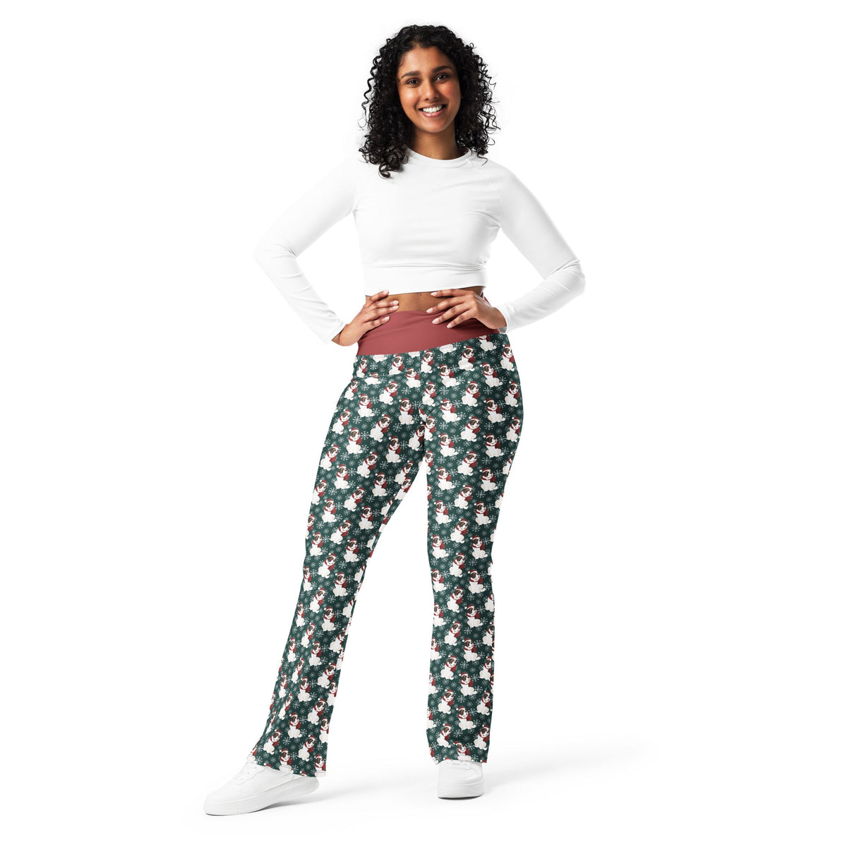 Christmas Saint Snowflake Flare Leggings - Lucy + Norman