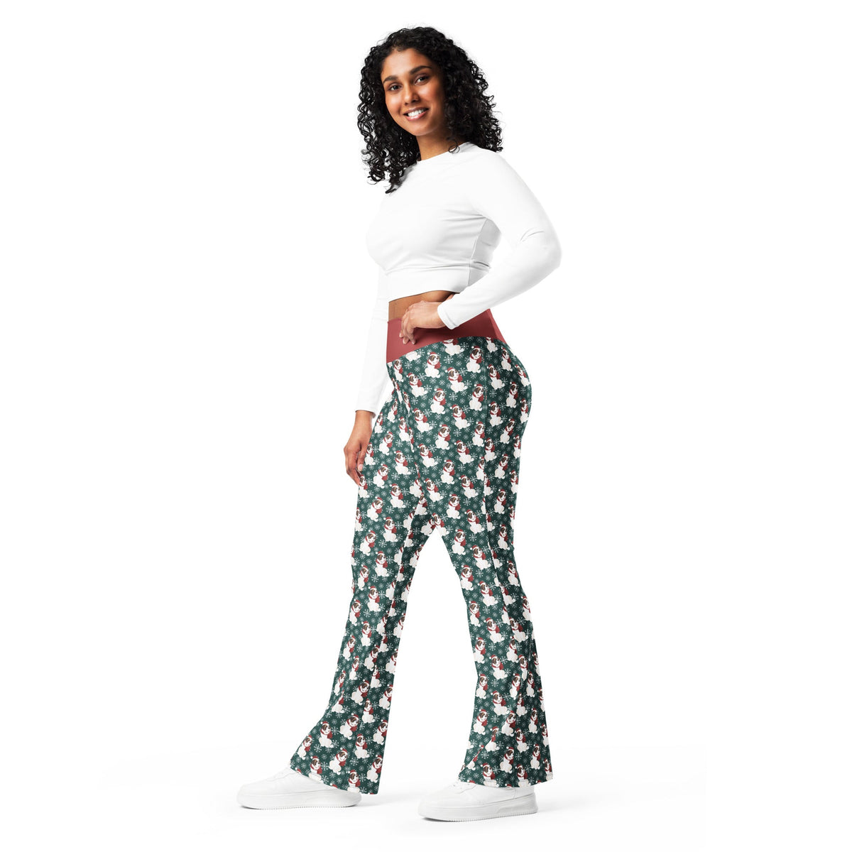 Christmas Saint Snowflake Flare Leggings - Lucy + Norman