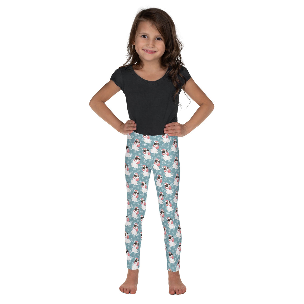 Christmas St Bernard Dog Kid's Leggings - Lucy + Norman