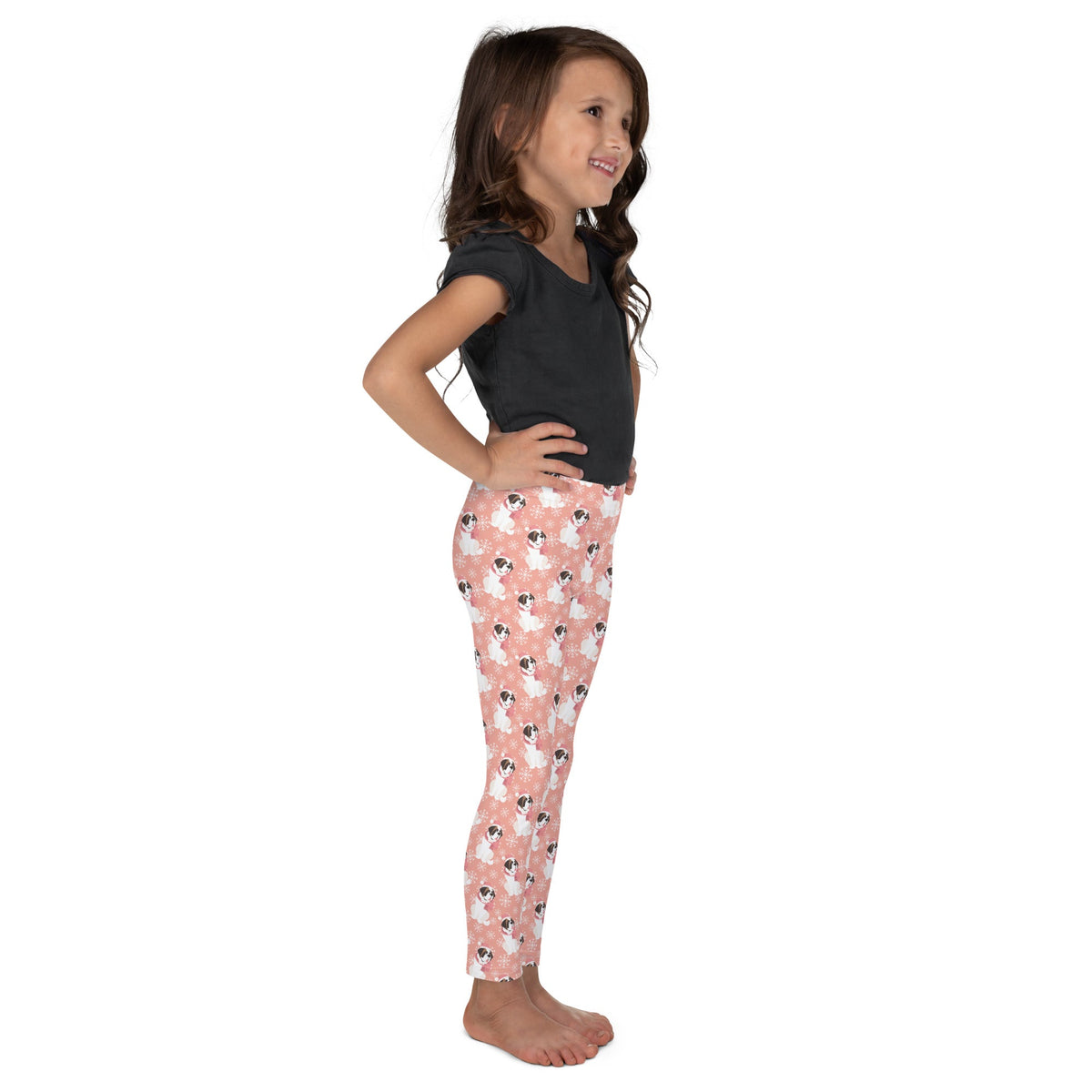 Christmas St Bernard Dog Kid's Leggings - Lucy + Norman