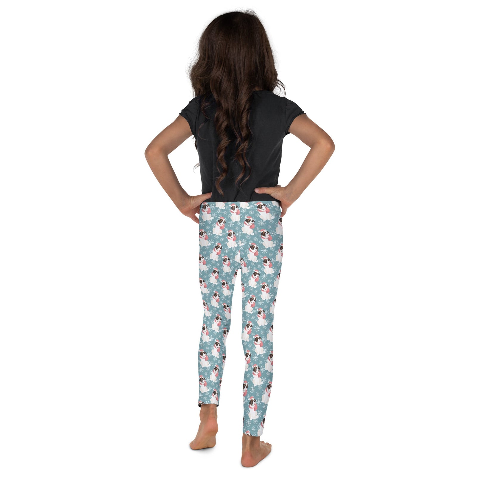 Christmas St Bernard Dog Kid's Leggings - Lucy + Norman